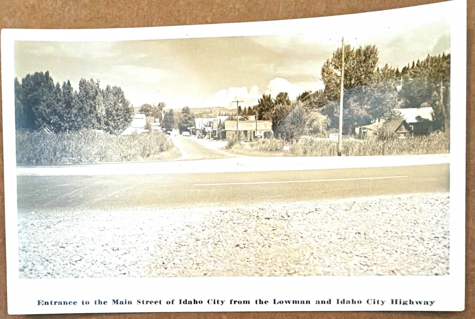 Kodak Real Photo RPPC Idaho City ID Main Street Entrance Lowman Highway Unposted