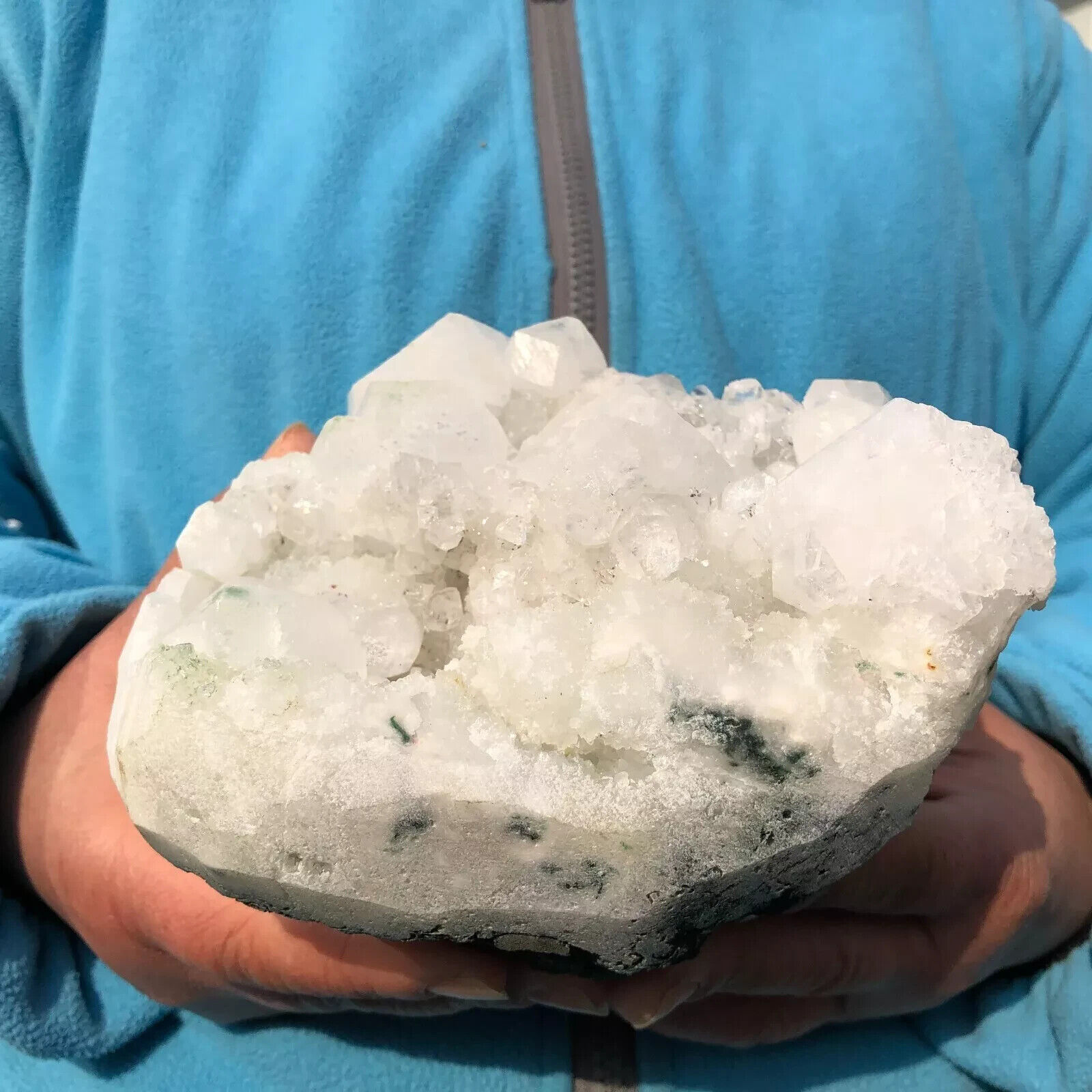 5.1 LB Natural White Calcite Quartz Crystal Cluster Mineral Specimen Healing