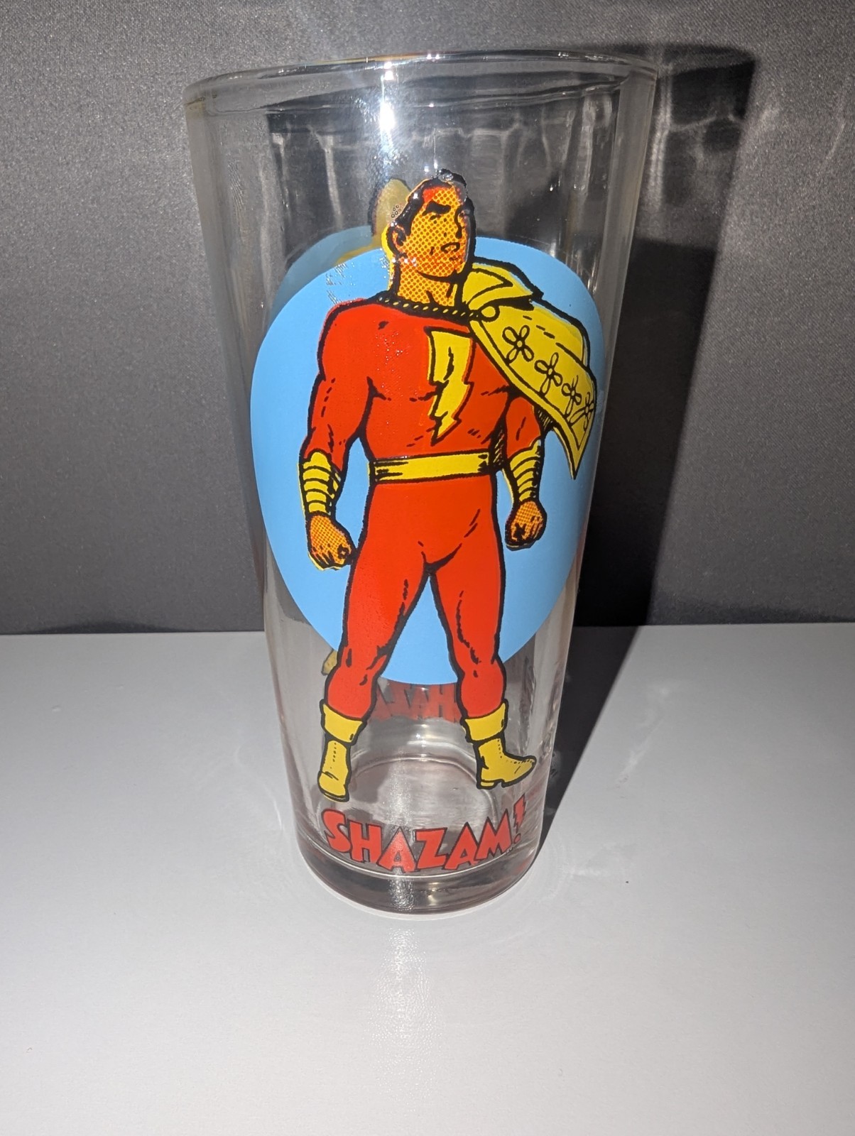 Vintage 1976 Super Series Shazam drinking glass, Pepsi (DC comics) Vintage 1976 Super Series Shazam drinking glass, Pepsi (DC comics)