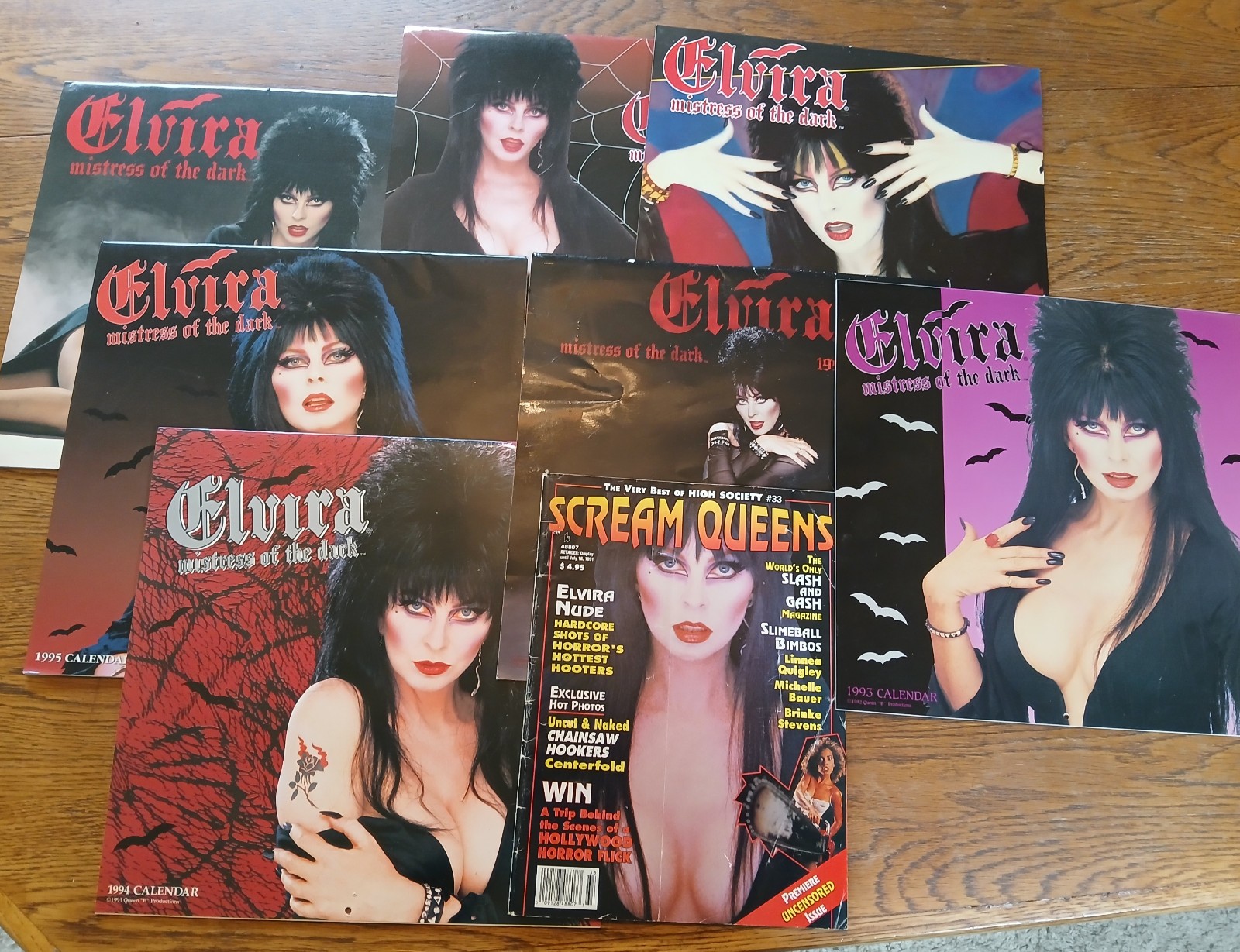 Elvira Mistress Dark Vintage Calendars + Scream Queens #33 Pre-owned LOT *READ*