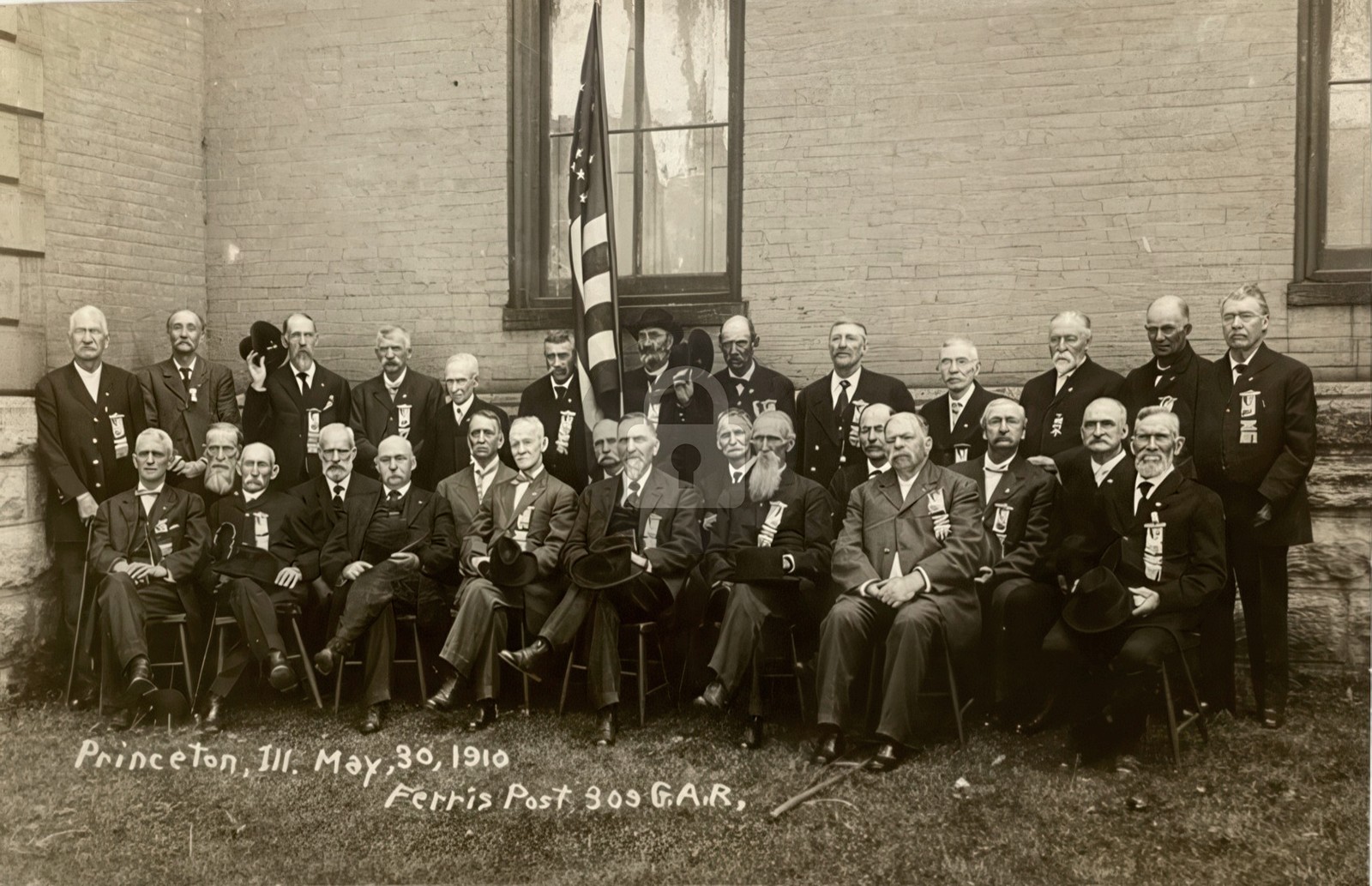 Princeton IL May 30 1910 Ferris Post 309 Civil War G.A.R. RPPC Postcard COPY