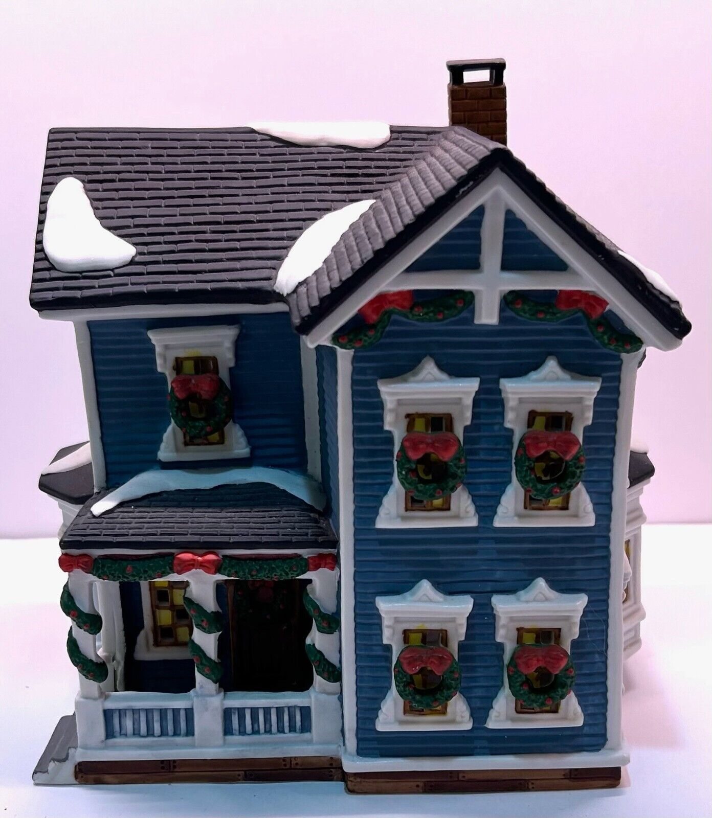 O\'Well Christmas Village - Blue Victorian with cord no box Limited Edition 2000