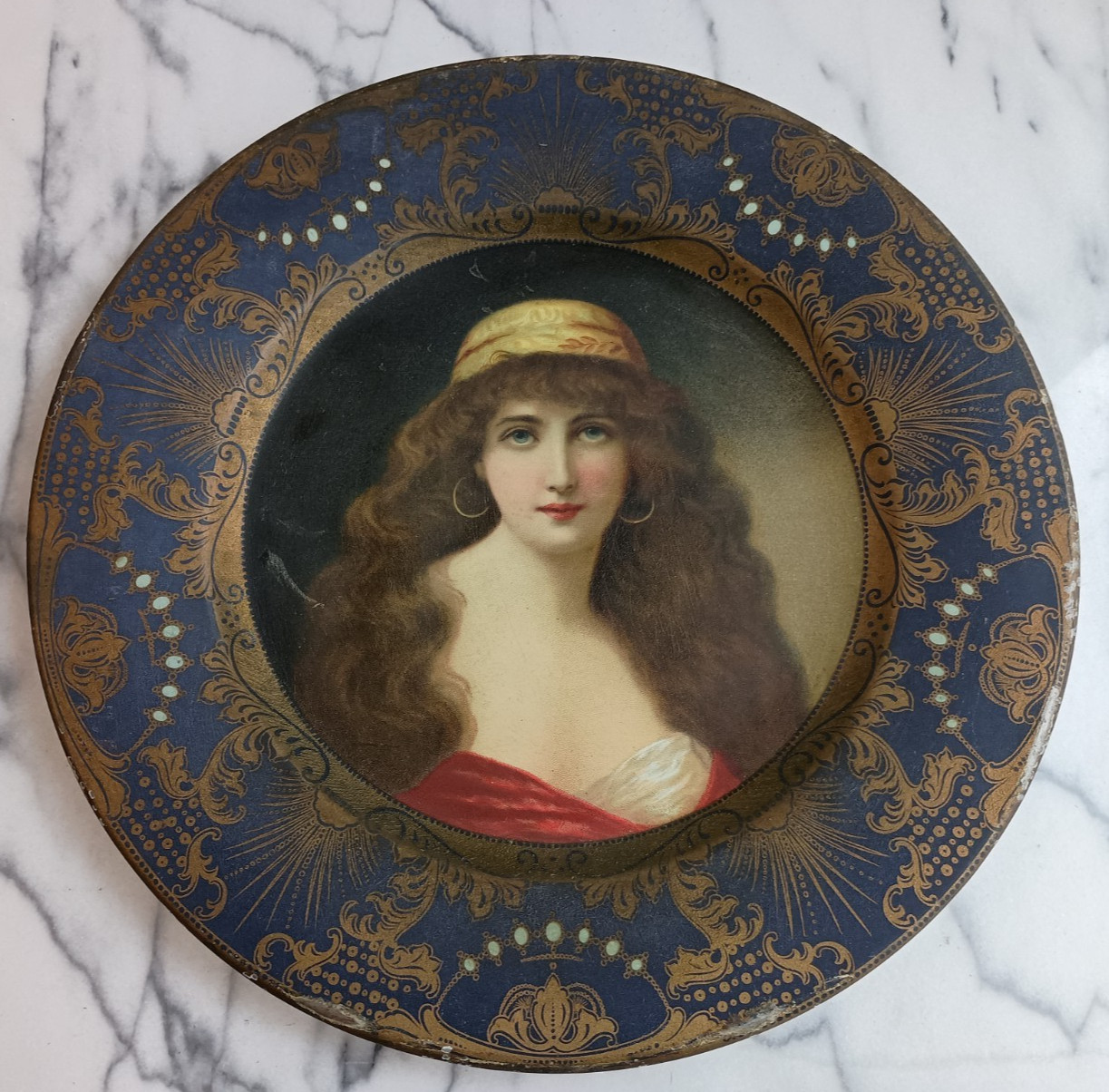 VIENNA ART PLATE 1905 COBALT BLUE & GOLD ANTIQUE COLLECTIBLE PLATES 