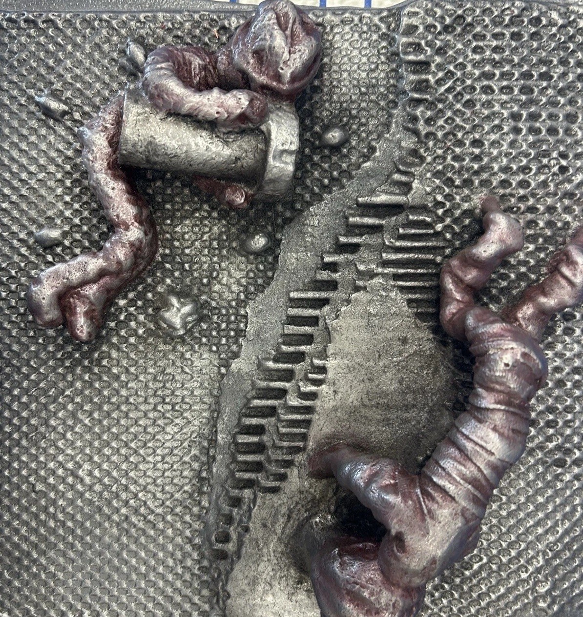 Custom 12”x 13” Heavy Hand-Sculpted Alien Hive Plaque - Bio-Mechanical Art Piece
