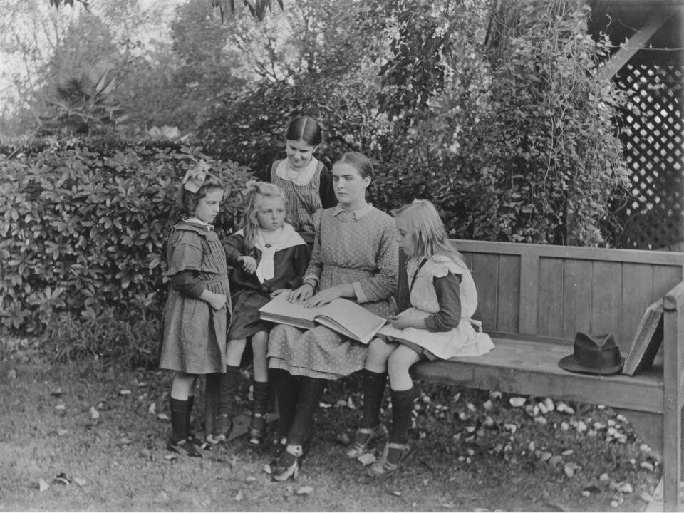 Black and White Photo Blind Girl Reading Braille  8x10 Reprint A-9
