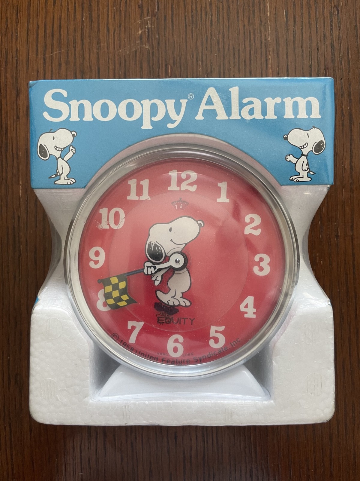 Vintage Rare Snoopy Racing Alarm Clock New In Box