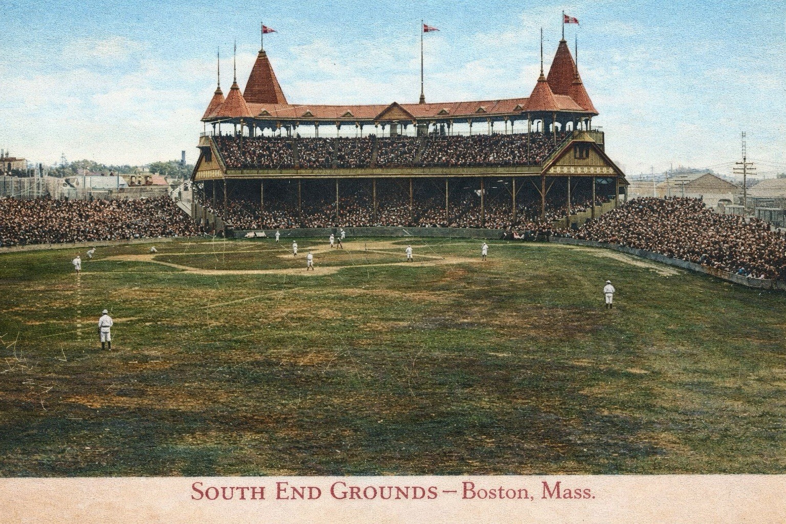 SOUTH END GROUNDS - Boston MA Baseball Stadium MODERN Vintage Postcard D754