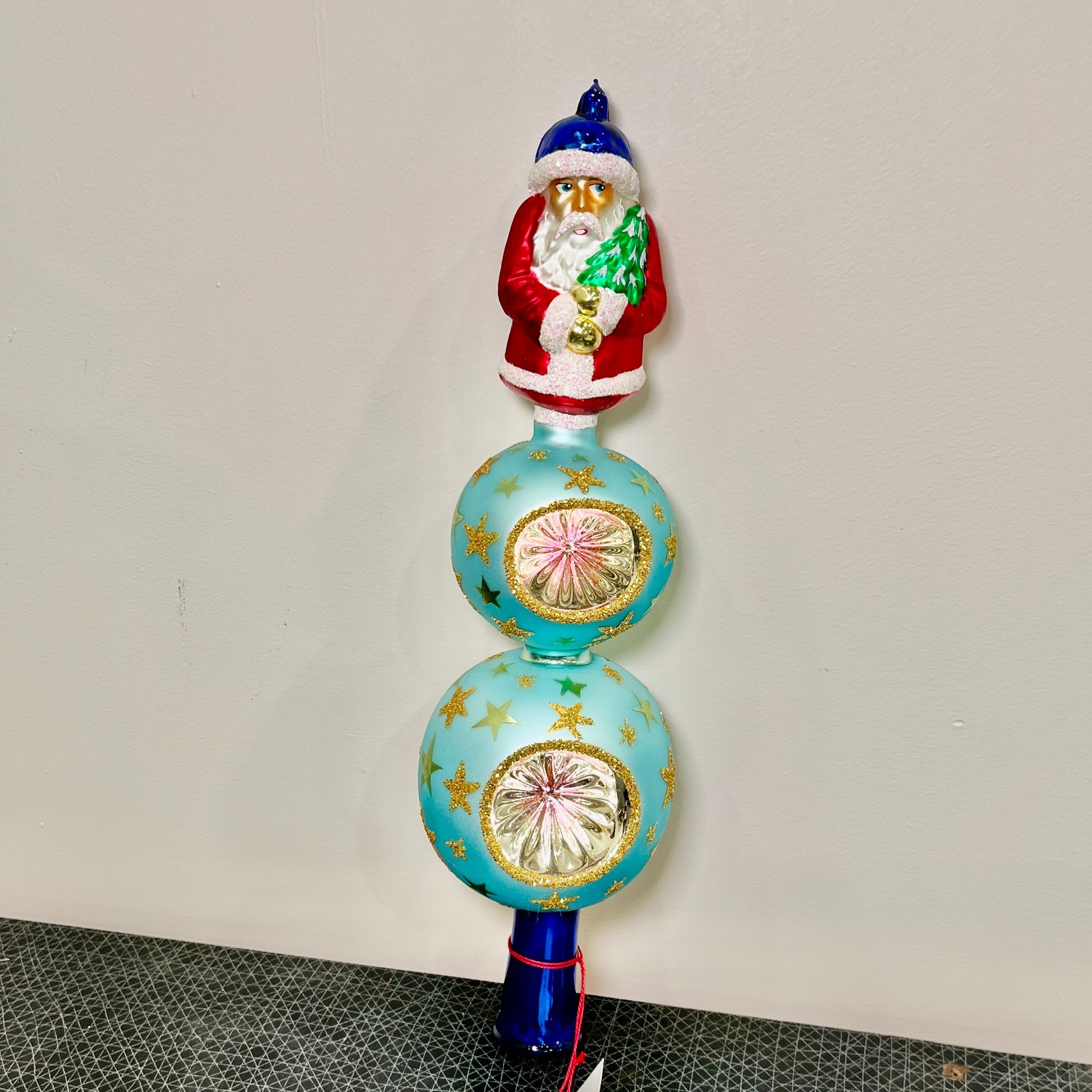 NEW 1999 Christopher Radko Twilight Santa Finial Christmas Tree Topper 14-1/2 in