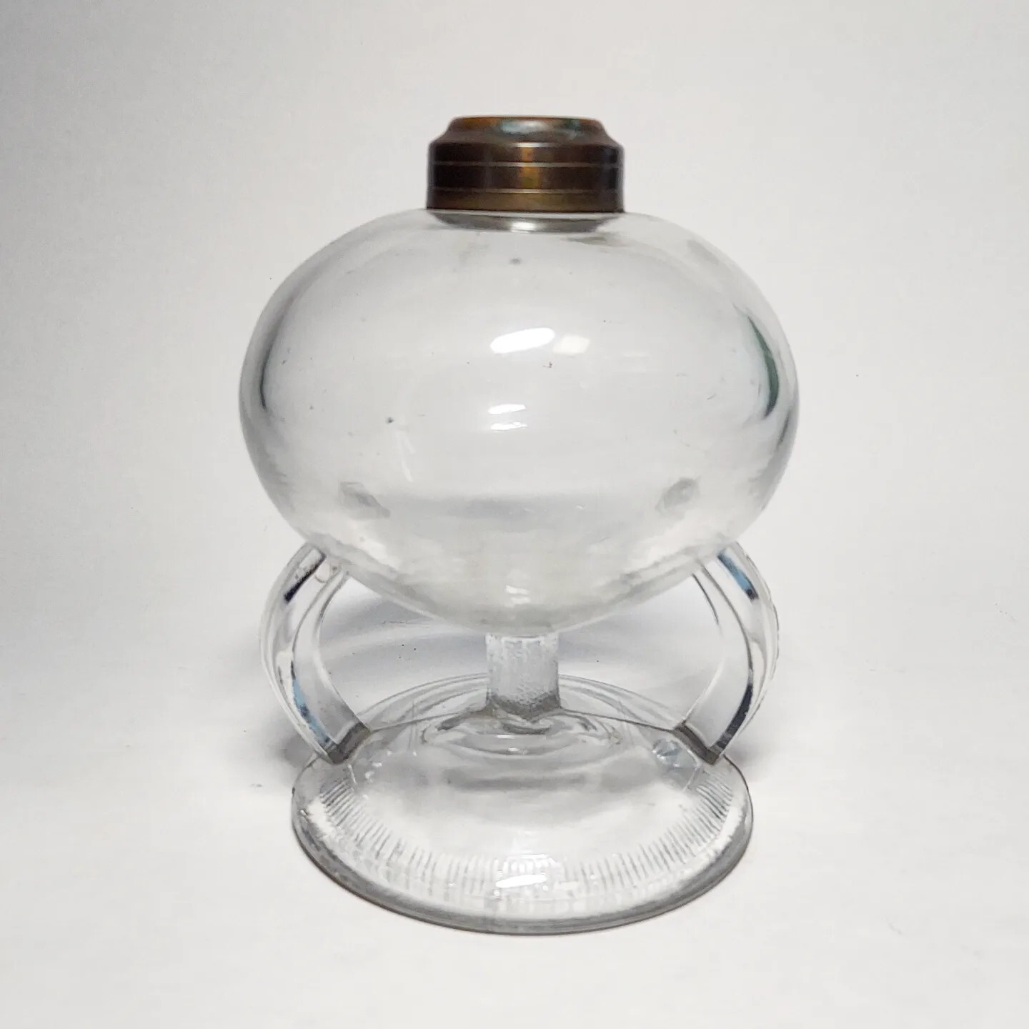 Antique Ripley Co Glass Double Handled Oil Lamp