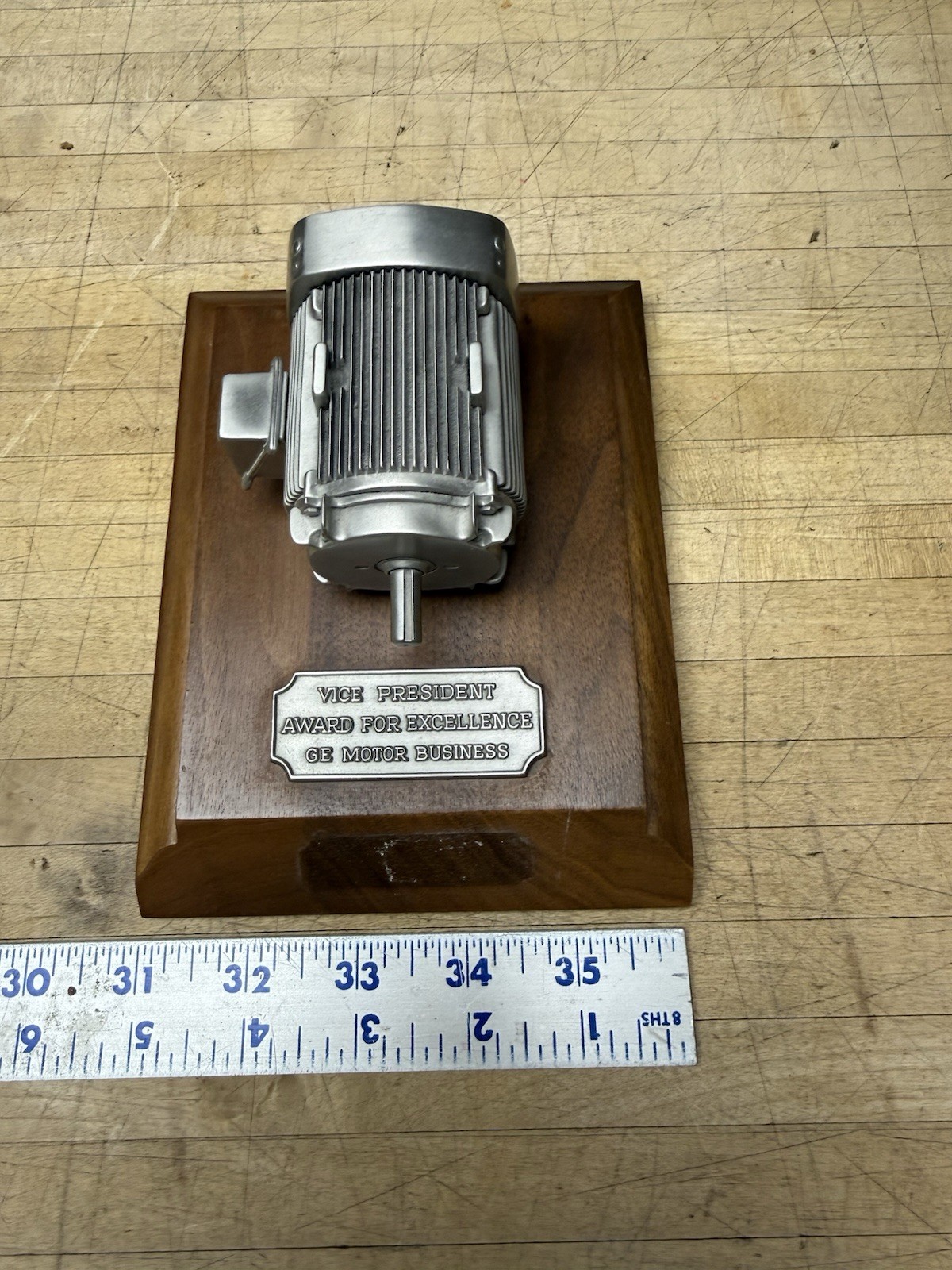 Vintage General Electric GE  Figural   Motor  Award Plaque