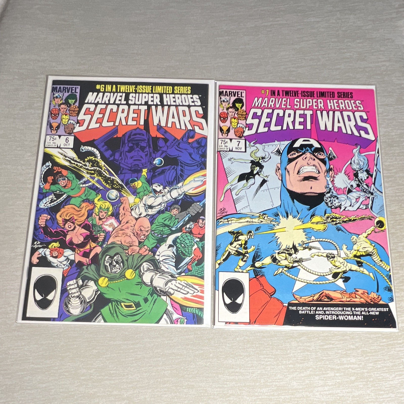 Marvel Super Heroes Secret Wars Comic Lot #6 & #7 (1984) Spider-Woman 2 NM
