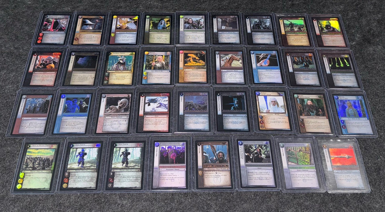 Lot Of 35 Lord Of The Rings TCG Foil Cards All Mint/NM Movie Block Lot R/U/C