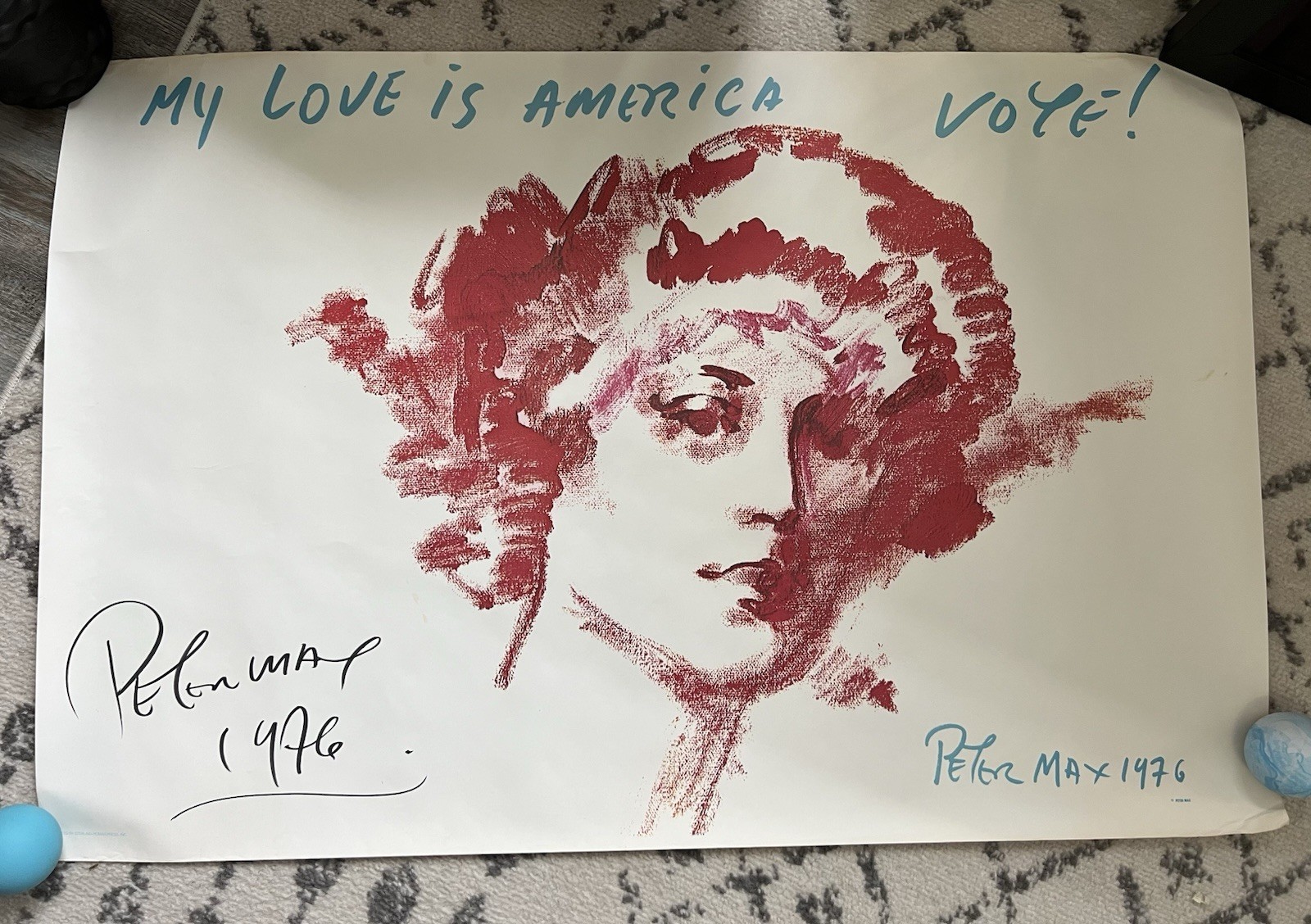 Peter Max Full Signature Signed 1976 \ Peter Max Full Signature Signed 1976 \