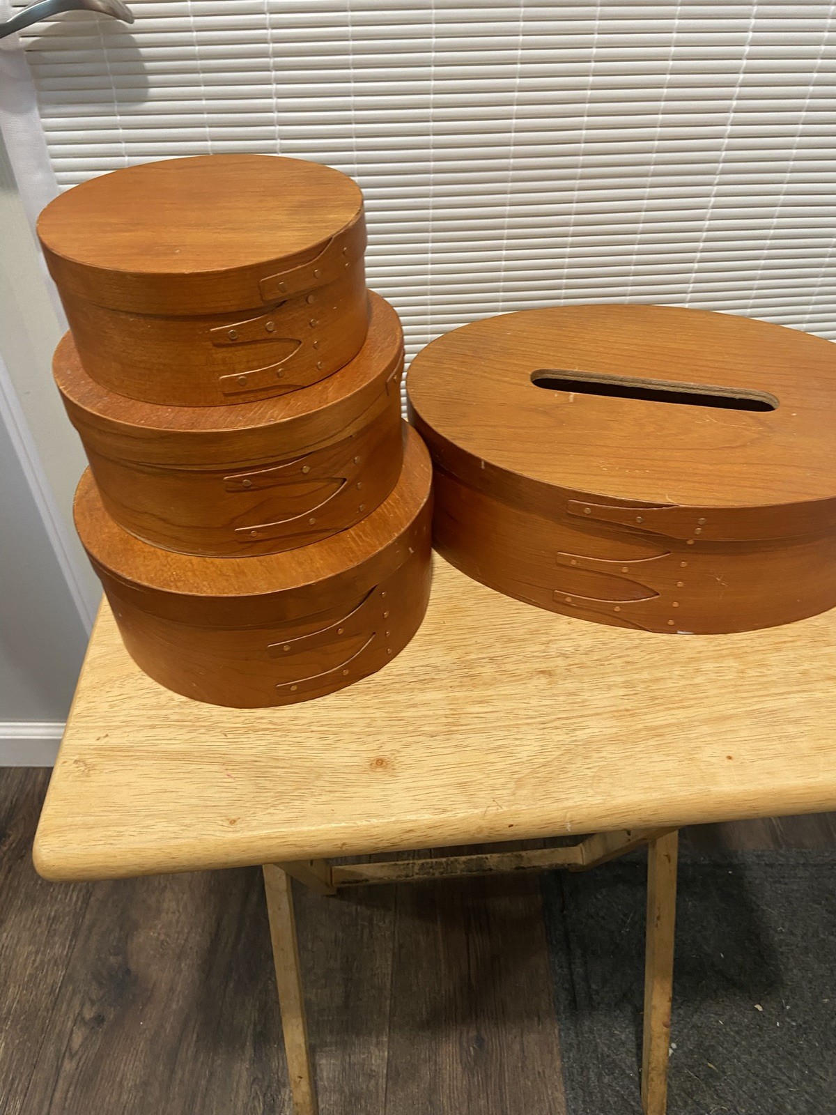 Vintage Shaker Style Bentwood Nesting Boxes Set of 4 Handcrafted Al Huls Vintage Shaker Style Bentwood Nesting Boxes Set of 4 Handcrafted Al Huls