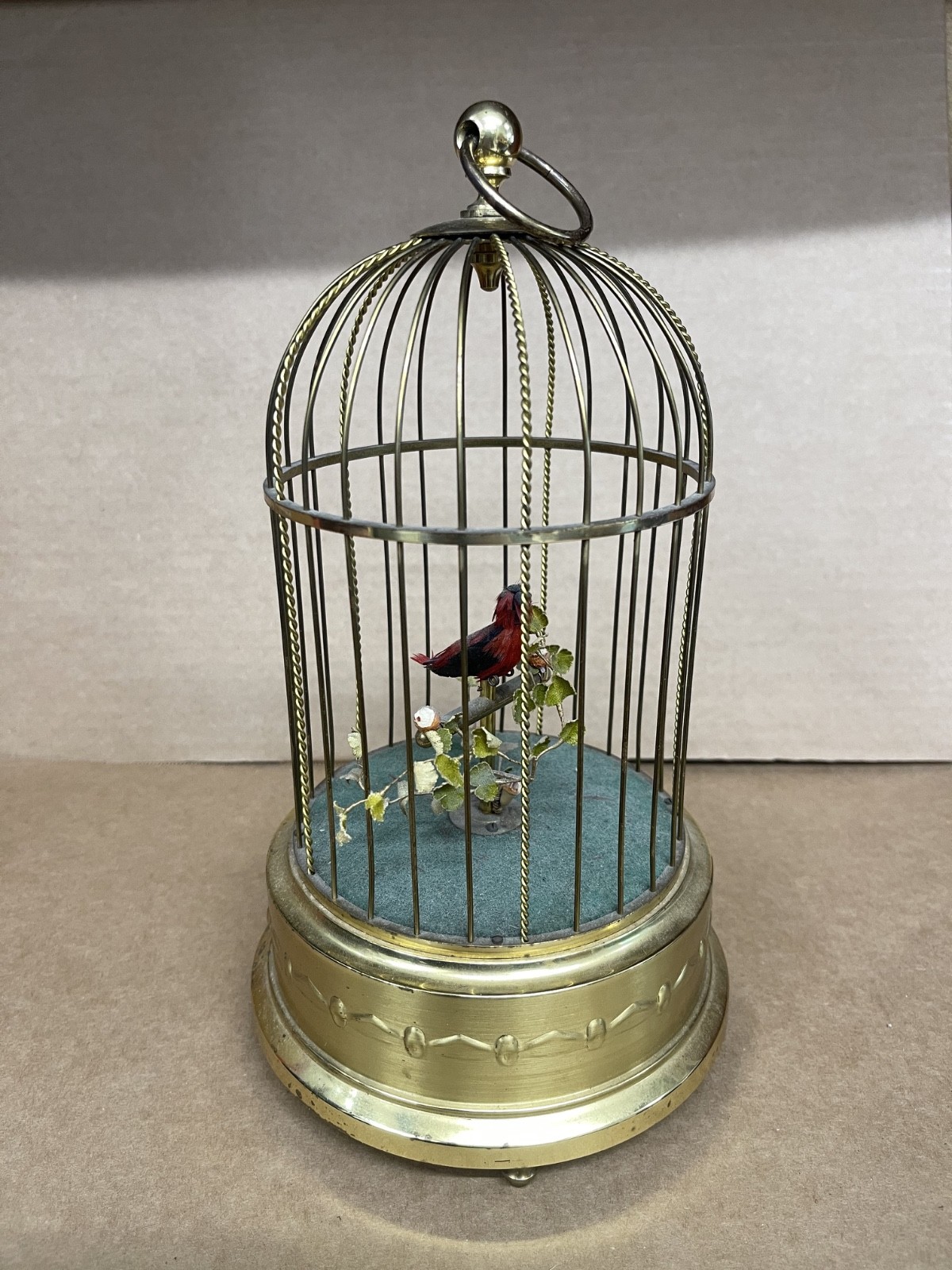 Vintage Karl Griesbaum Singing Bird In Cage Germany 1950s NOT WORKING Vintage Karl Griesbaum Singing Bird In Cage Germany 1950s NOT WORKING