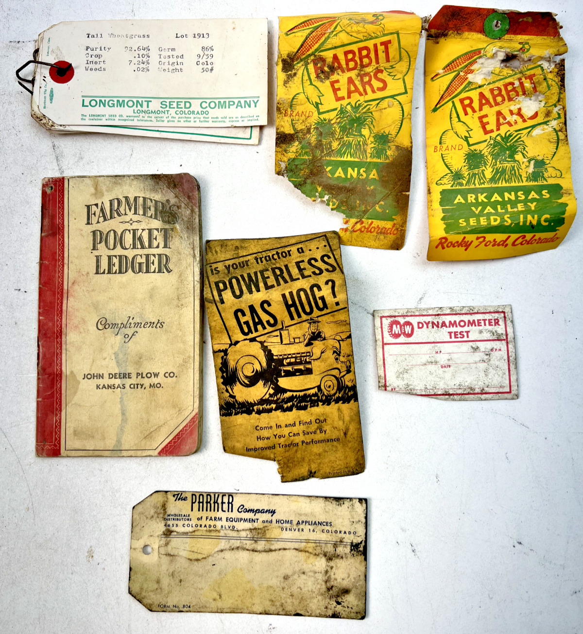 Vintage 1930s-1960s Paper Farm Ephemera - Missouri & Colorado - Lot of 7