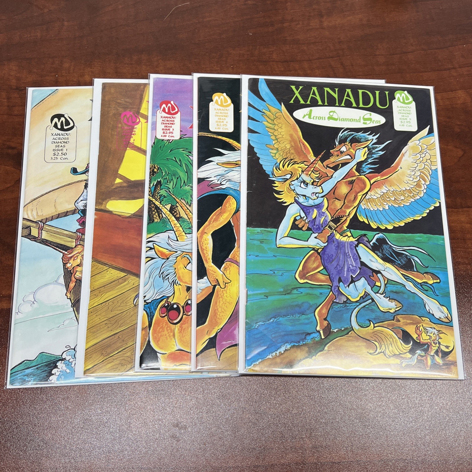 Xanadu Across Diamond Seas #1–5 Complete Set MU Press 1994 Fantasy Comics