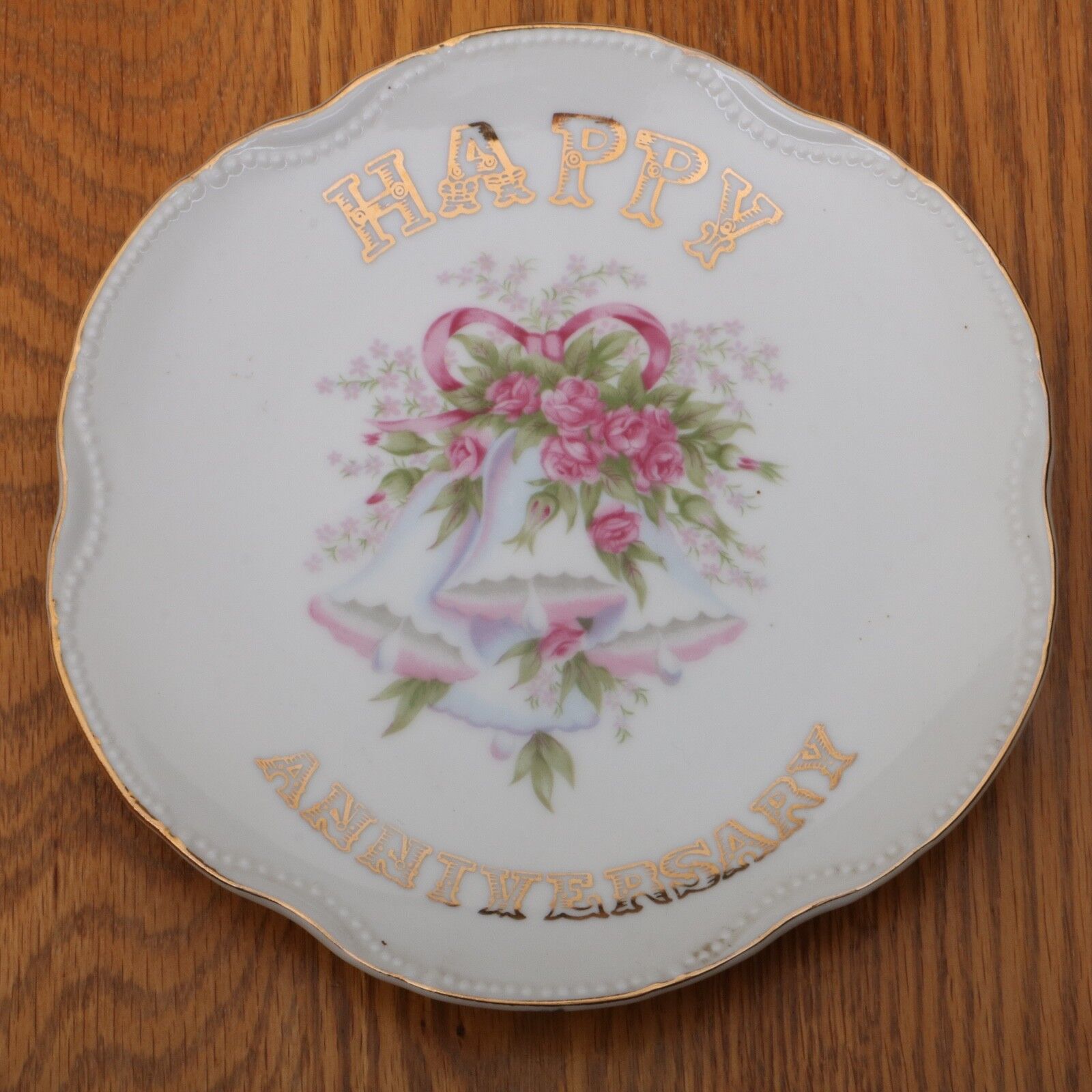 Happy Anniversary Bell Pattern Collectors Plate Japan