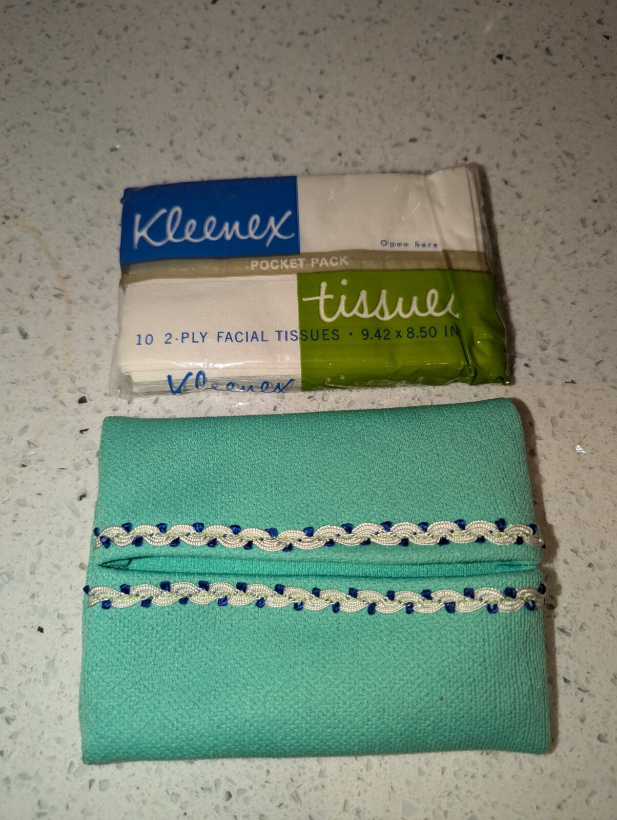 Vintage 1970s Kleenex Pocket Pack And Travel Purse Tissues Holder. 