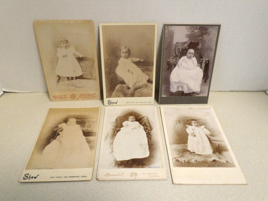 6 ANTIQUE 1800'S CABINET CARDS CDV PHOTO BABIES CHILDREN CONN 6 ANTIQUE 1800'S CABINET CARDS CDV PHOTO BABIES CHILDREN CONN