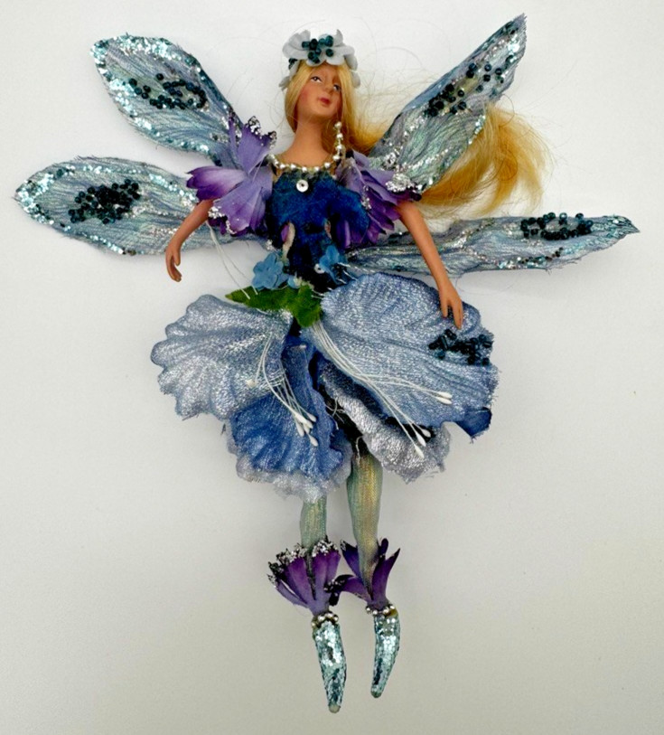 Whimsical Woodland Glitter Flower Fairy Doll Pixie Bendable Posable 9