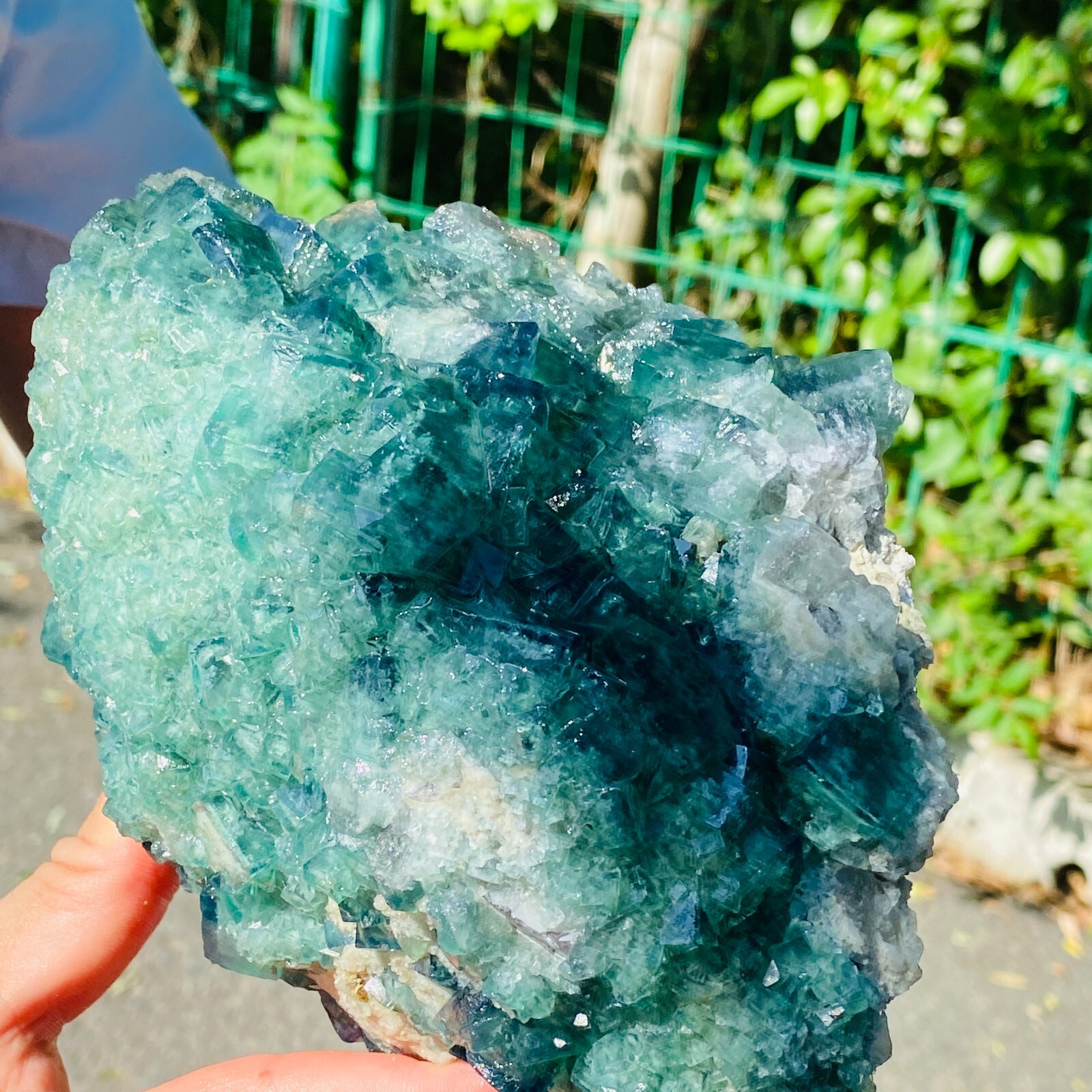 4.18LB Rare NATURAL Green FLUORITE Quartz Crystal Mineral Specimen Healing
