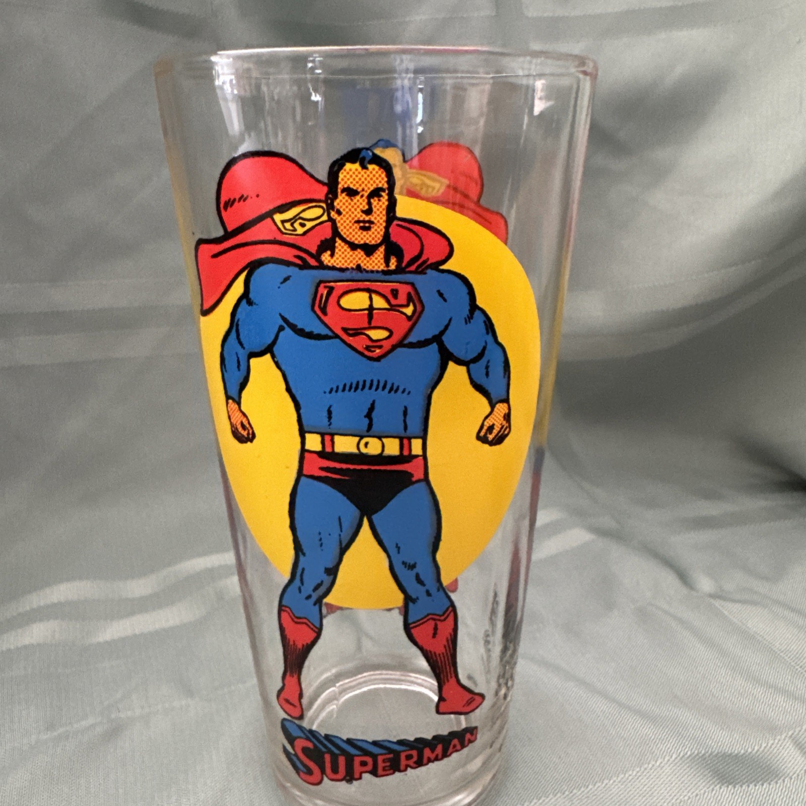 Vintage 1976 Pepsi DC Comics Super Series Superman 16 Ounce Drinking Glass