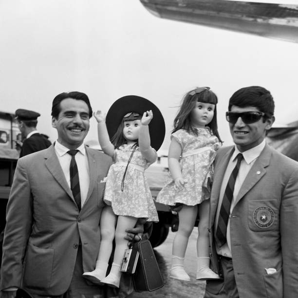Chile's Pedro Araya Juan Olivares arrive England carrying two - 1966 Old Photo