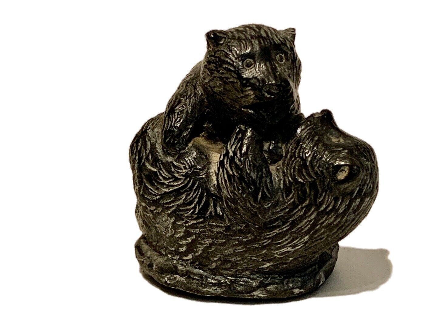Vintage Wolf Original Canada Playful Bears Soapstone Figurine Sculpture