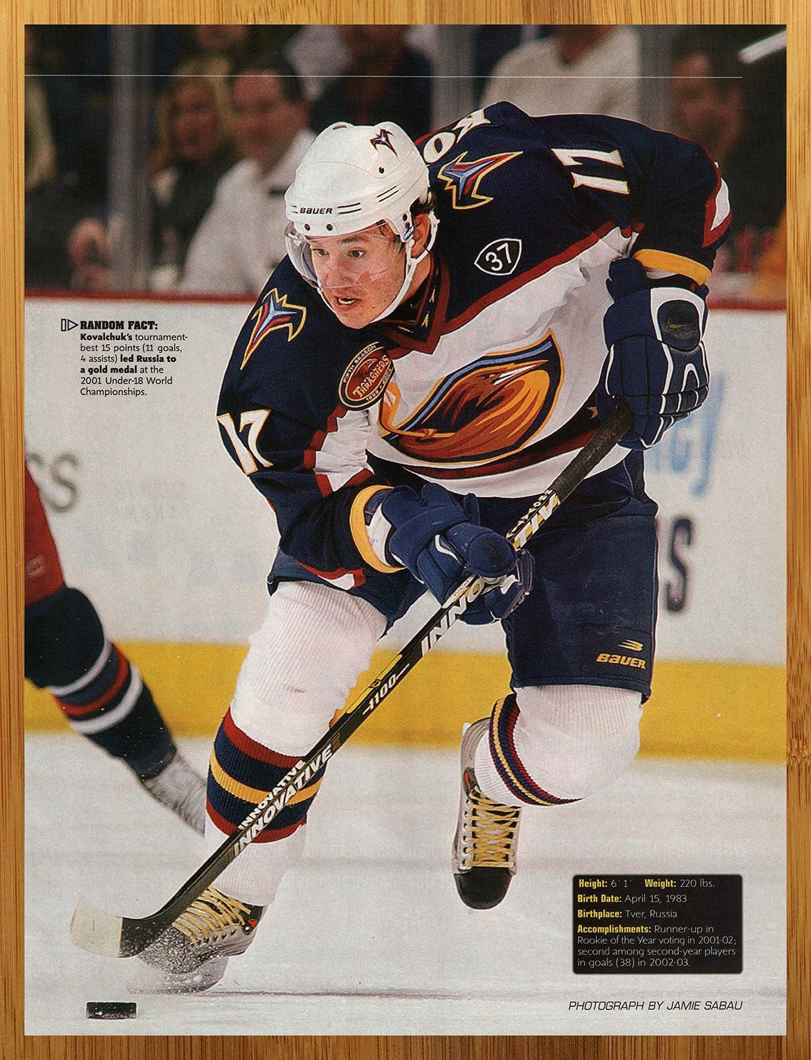 2004 Ilya Kovalchuk Vintage Print Ad/Poster NHL Hockey Sports Wall Pop Art 00s