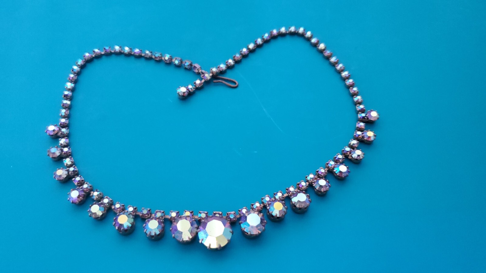 VTG Aurora Borealis Crystal Necklace  Juliana ? WEISS? Not marked