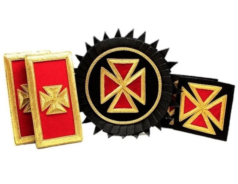 Masonic Knights Templar Grand Officer Accessory Set | Freemason Regalia Gift