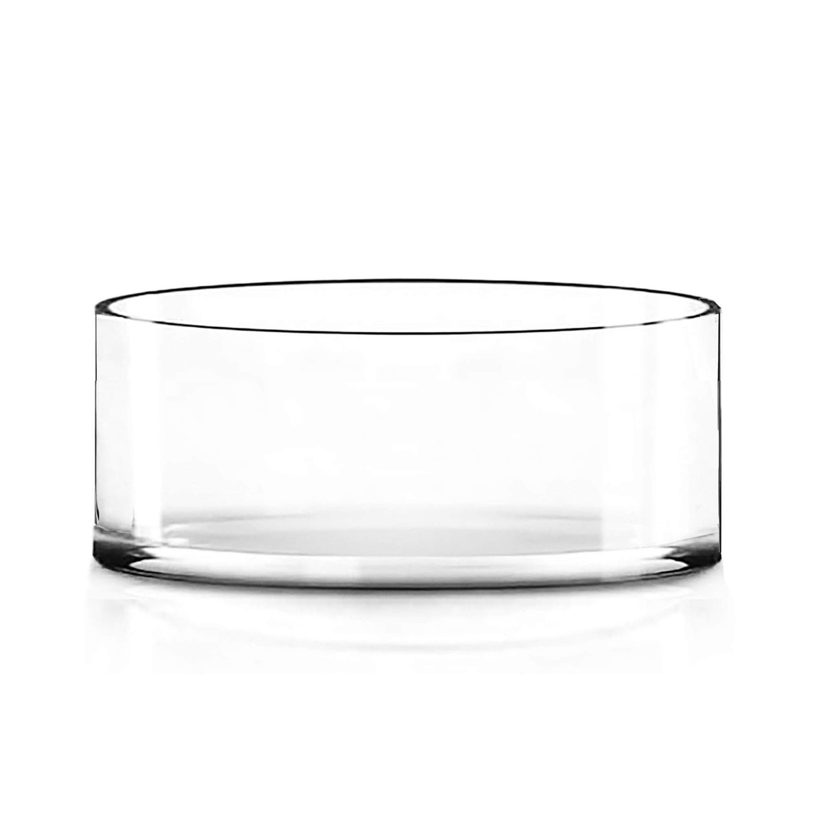 CYS EXCEL Extra Wide Glass Cylinder Vase 10in Diameter x 4in Height Clear