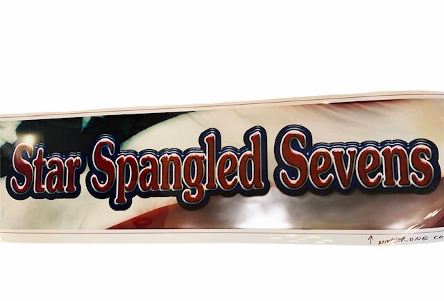Slot Machine Casino Advertising sign vtg Poker room 50X15 Star Spangled 7s BMC5
