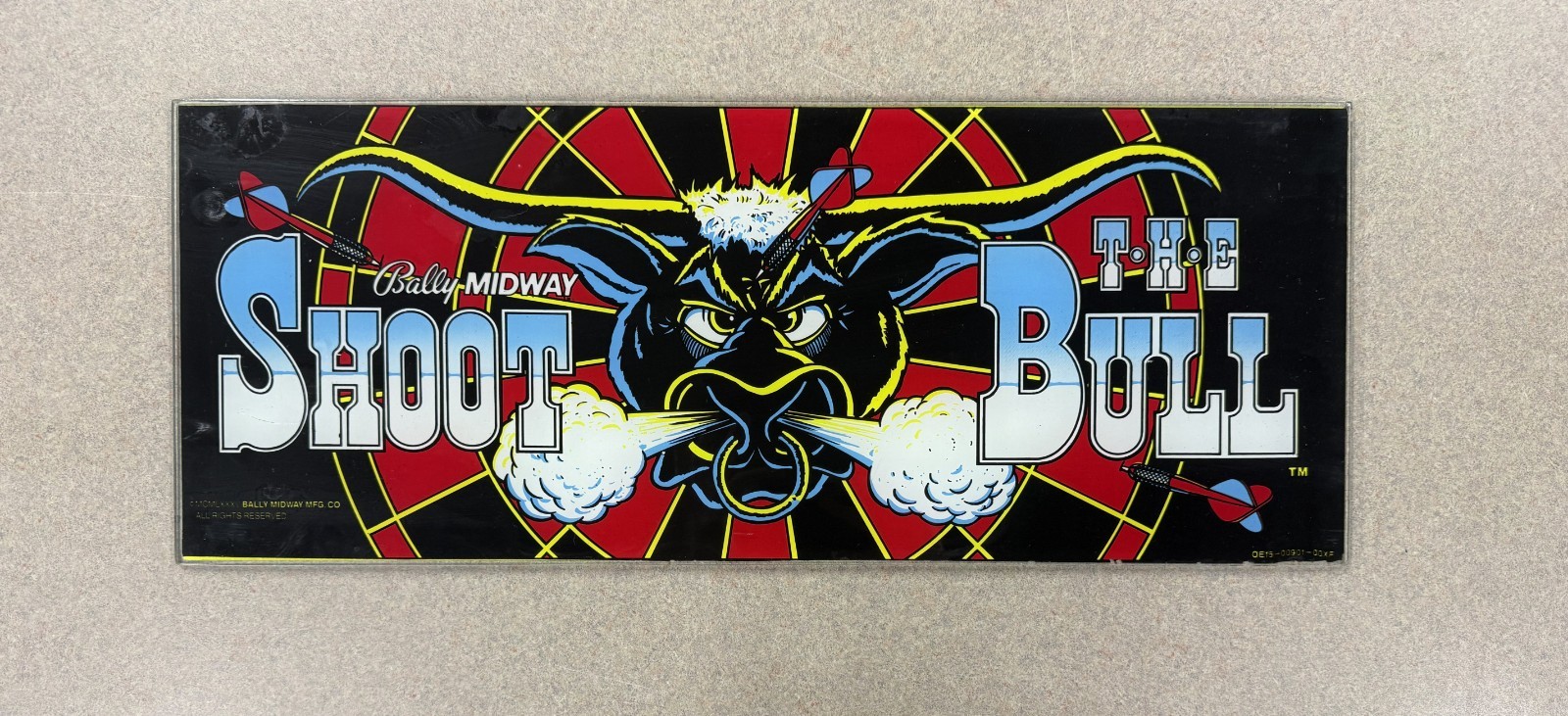 Shoot The Bull Arcade Marquee Bally Midway Original Not Reproduction