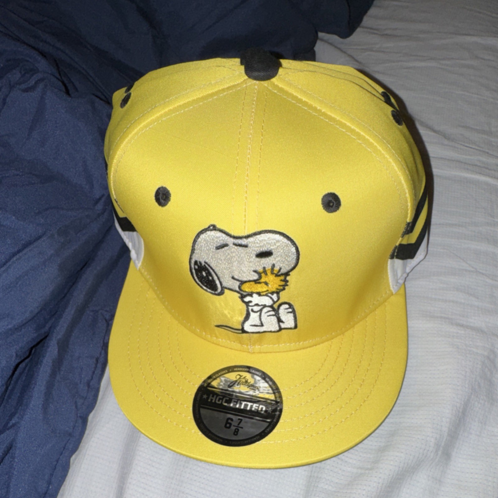 Headgear Classics Peanuts Snoopy Woodstock Fitted Hat Yellow Cartoon Animation
