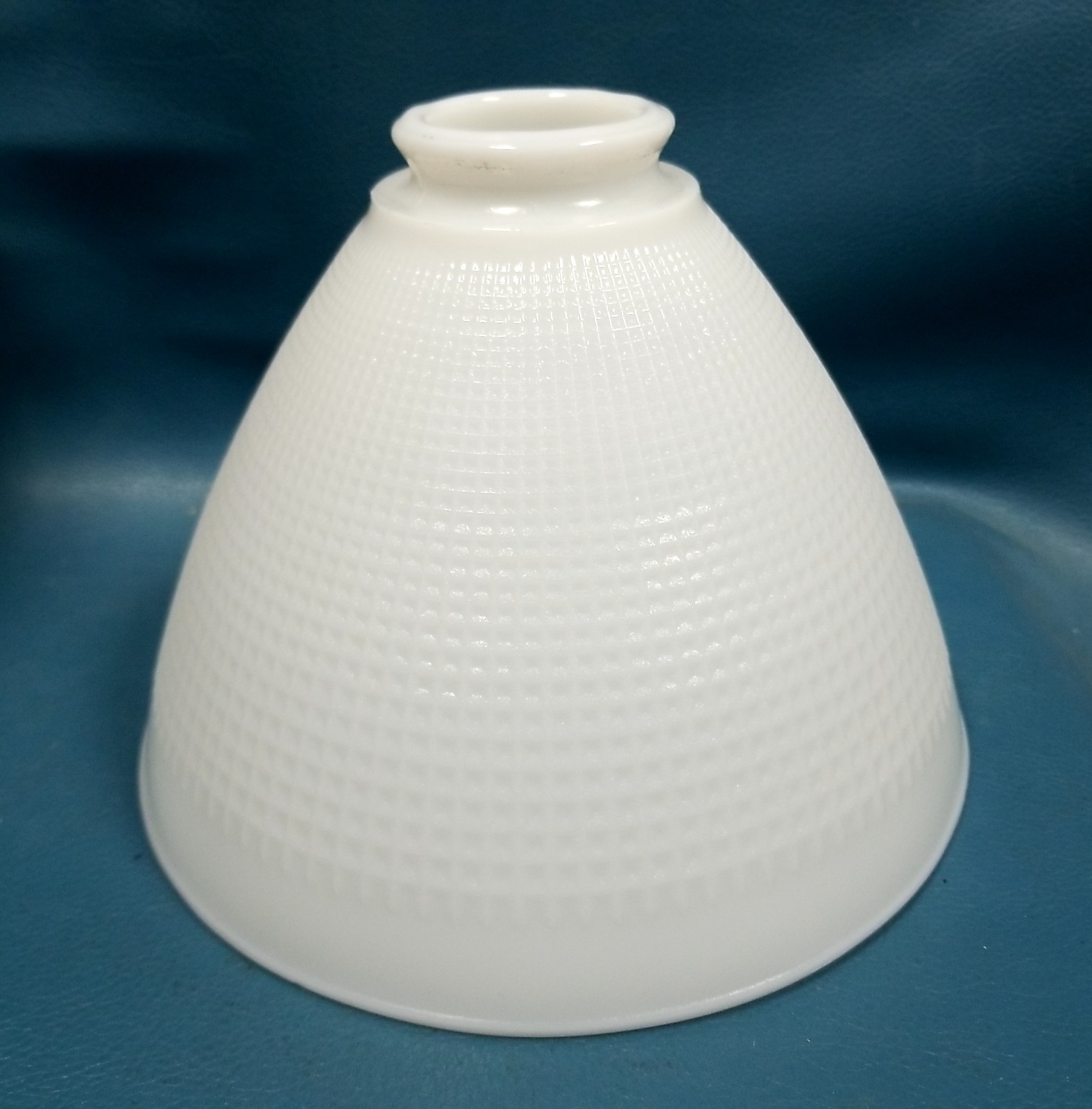 VTG 8x6 White Milk Glass Torchiere Lampshade 1.5\