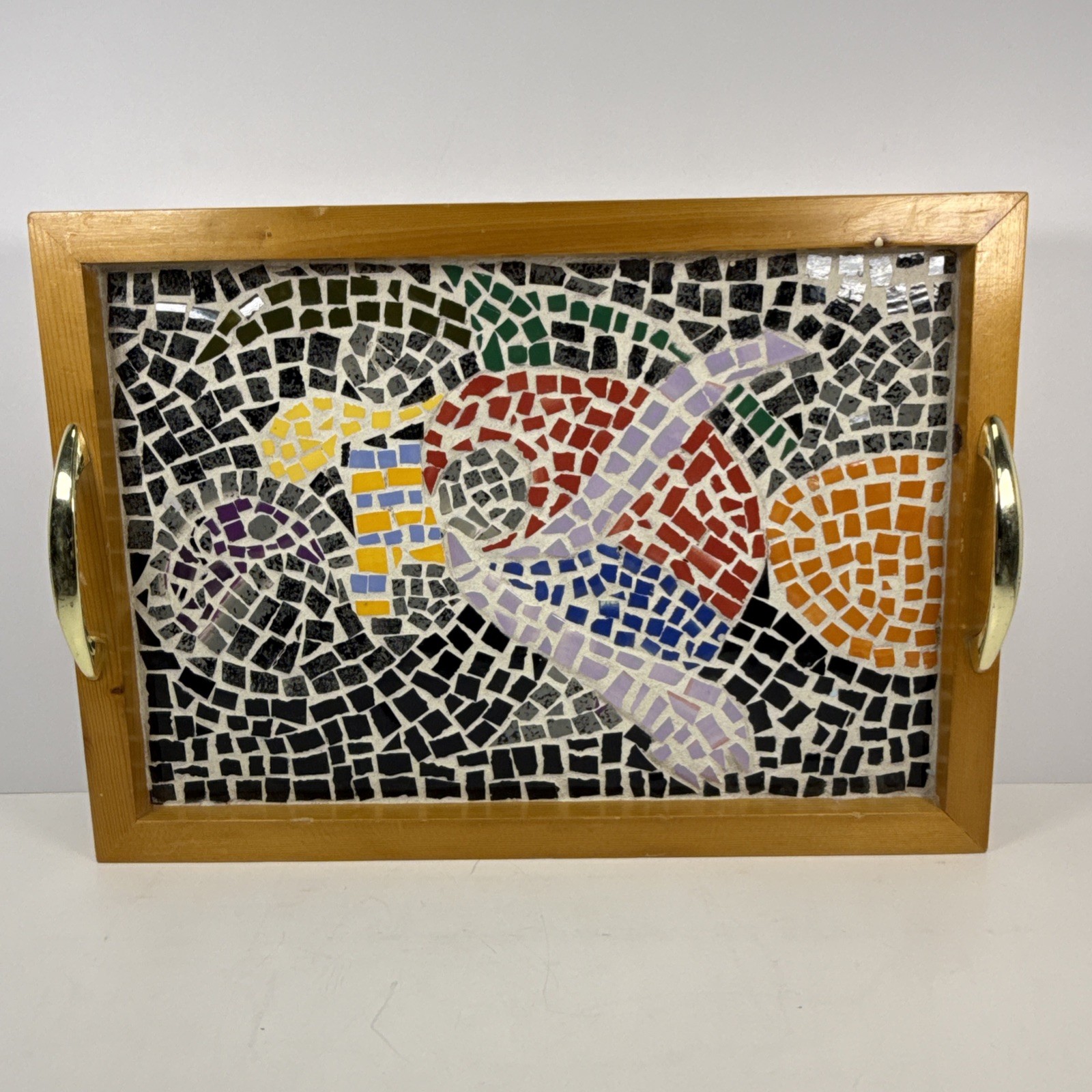 Mosaic Wood Serving Tray - 10.25in x 14.5in