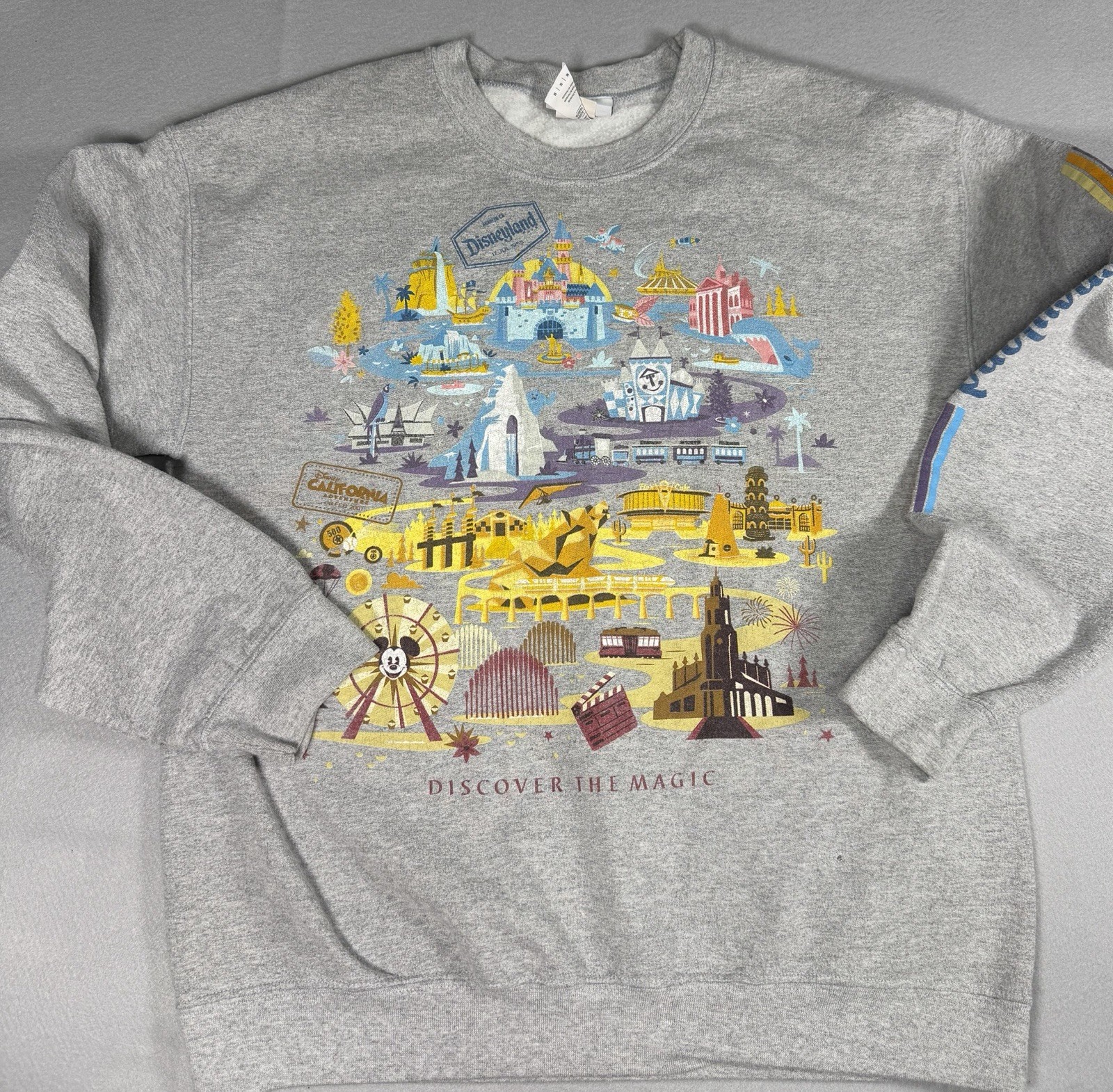 Disney Parks Disneyland Discover the Magic Park Map Crewneck Sweatshirt Medium