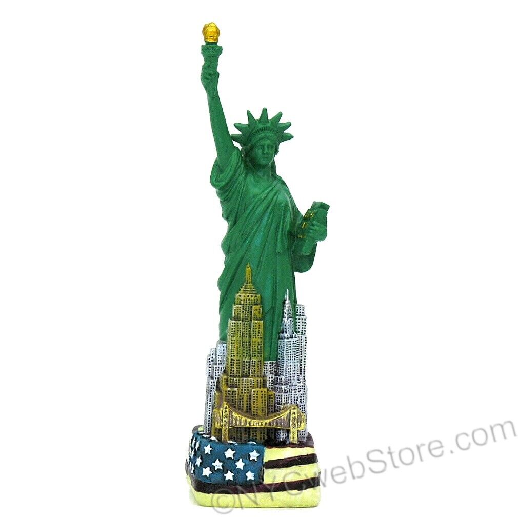 Statue of Liberty Figuring 6 Inches, Flag Base New York Statue of Liberty Statue