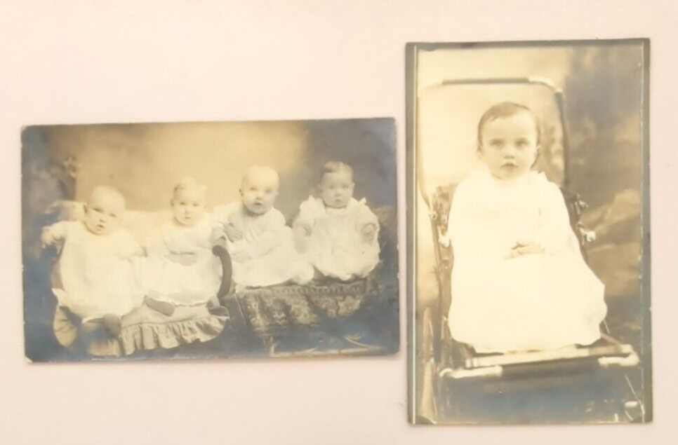Post Cards William Harland Boyd & Babies of South Boise 1900s Antique Photograph