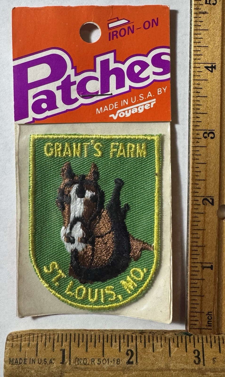 Vintage Grant’s Farm St. Louis Missouri Patch Voyager Travel Souvenir Horse
