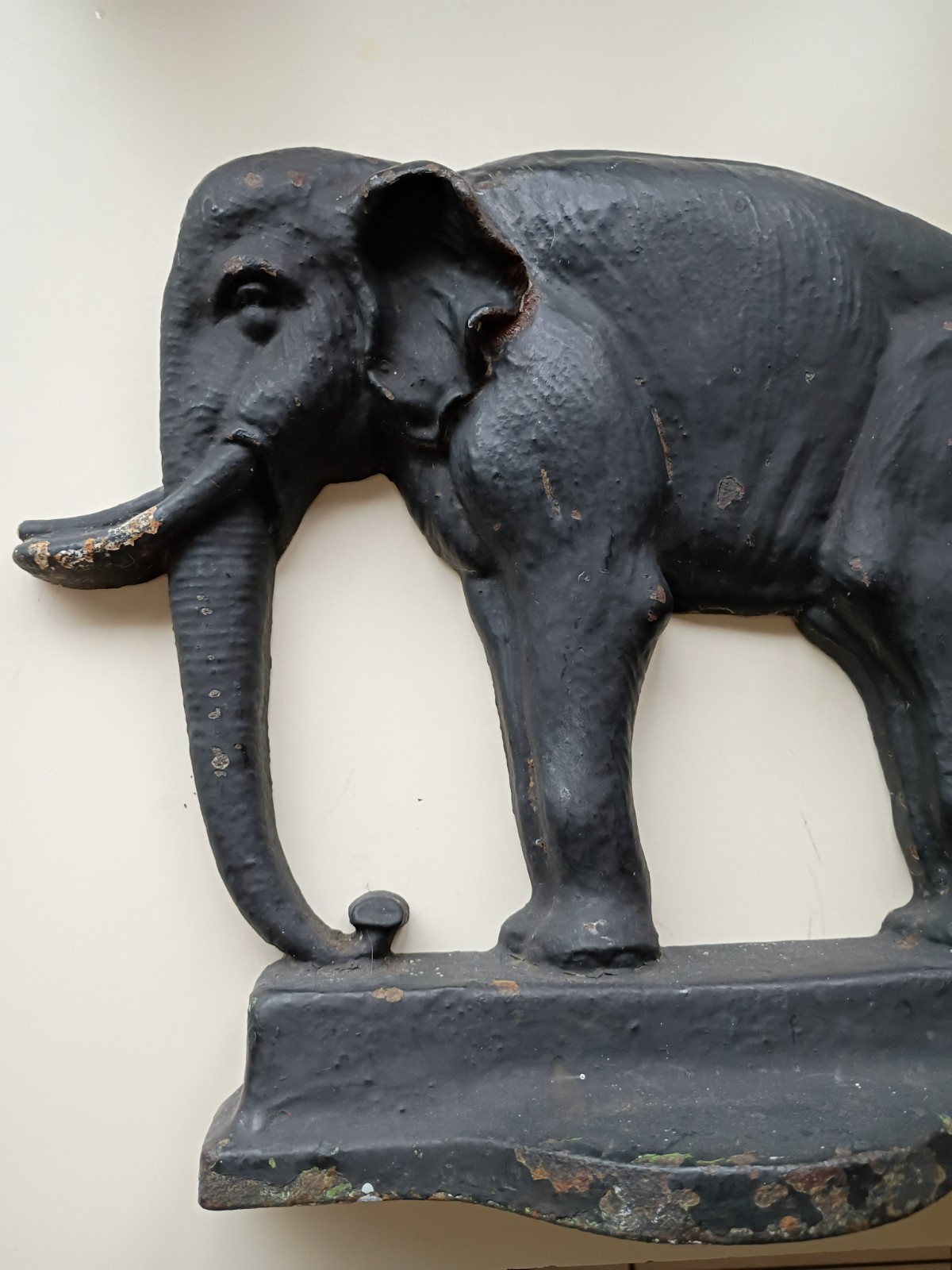 Antique Davison Co No 12 Cast Iron Elephant Doorstop Early 20th C Heavy 11 Lb
