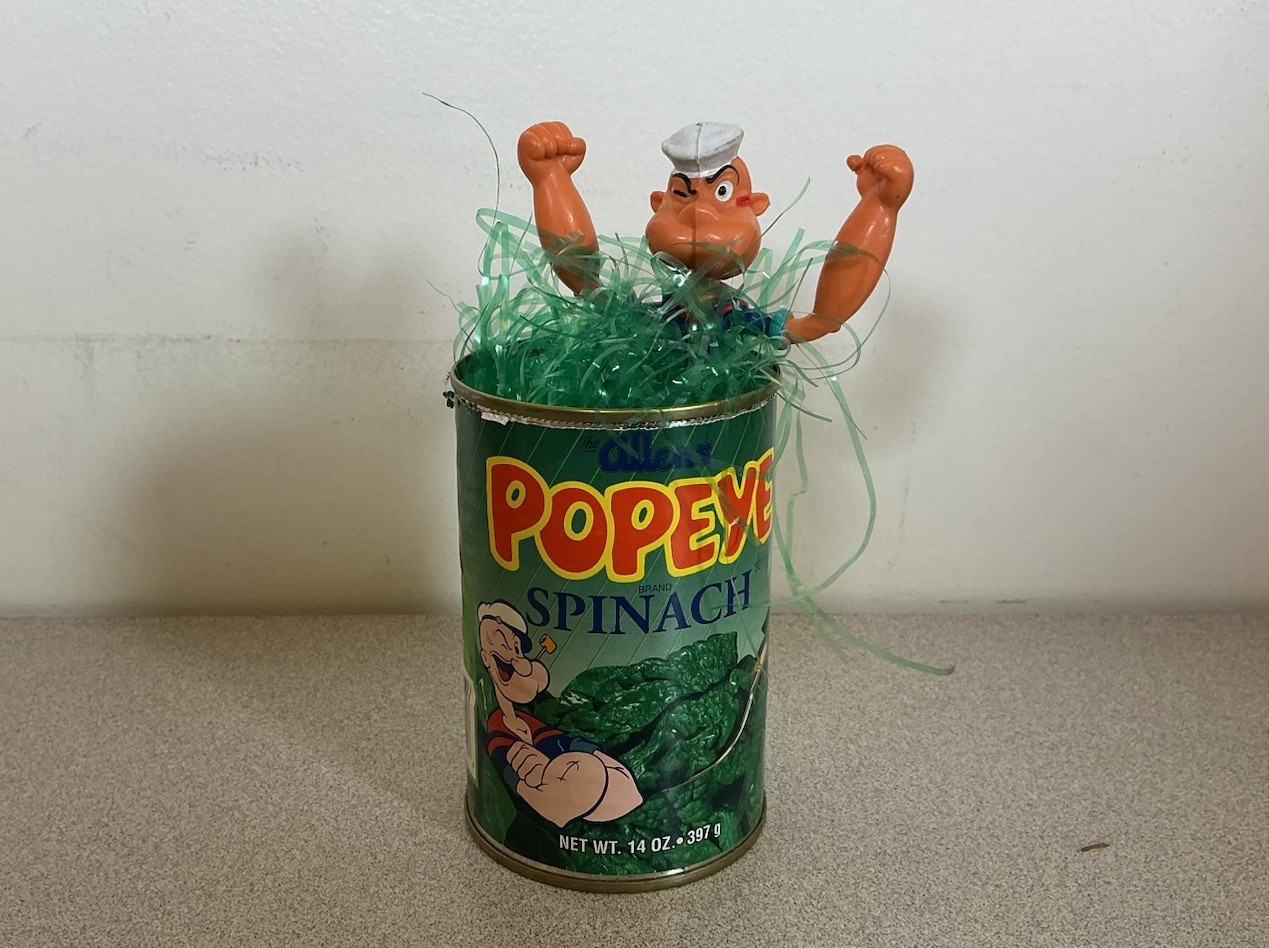 Vintage Popeye The Sailor Man Action Figure In Allen’s Spinich Can Vintage Popeye The Sailor Man Action Figure In Allen’s Spinich Can