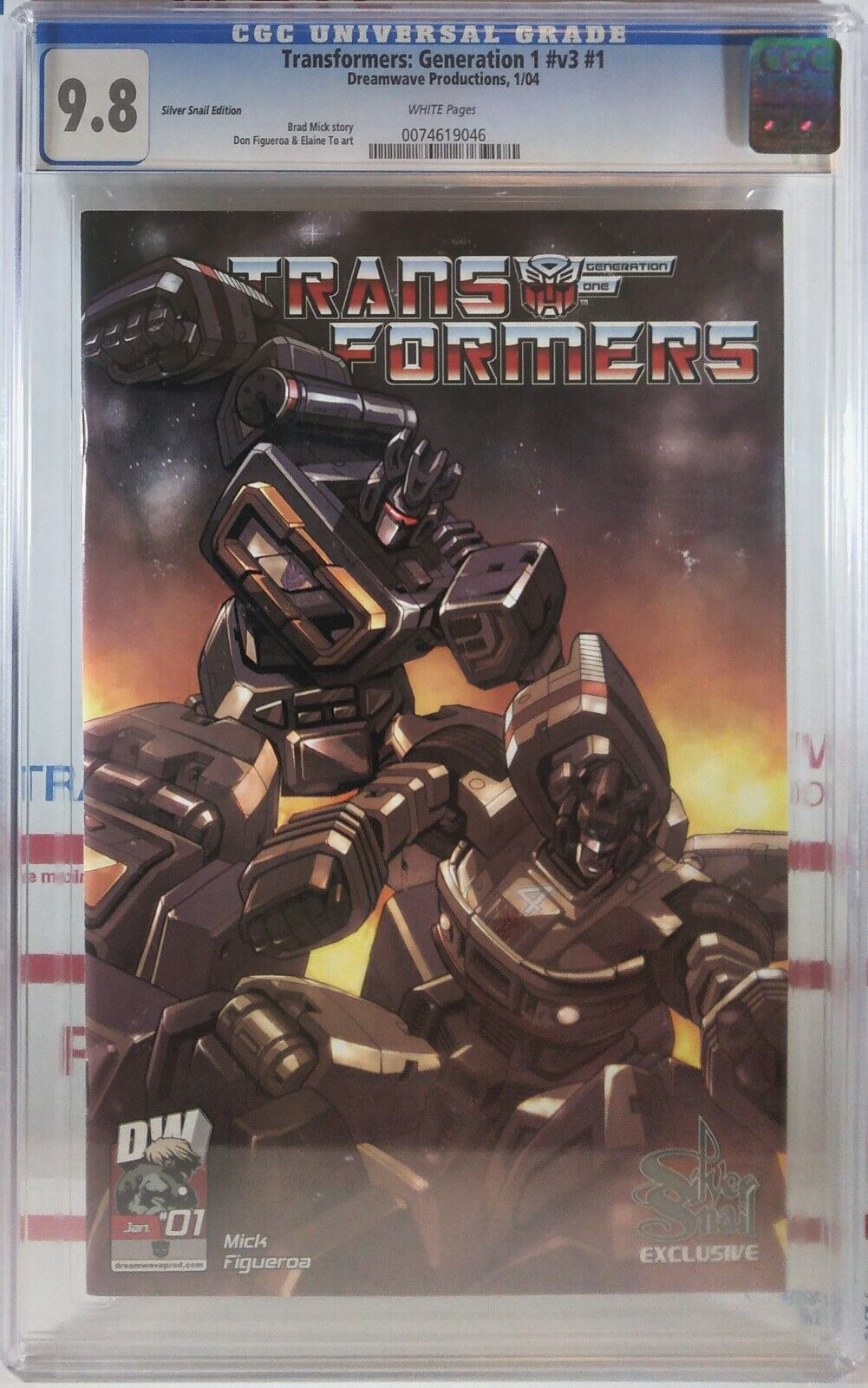 🤖 CGC 9.8 NM/MT TRANSFORMERS GENERATION ONE V3 #1 SILVER SNAIL EDITION VARIANT