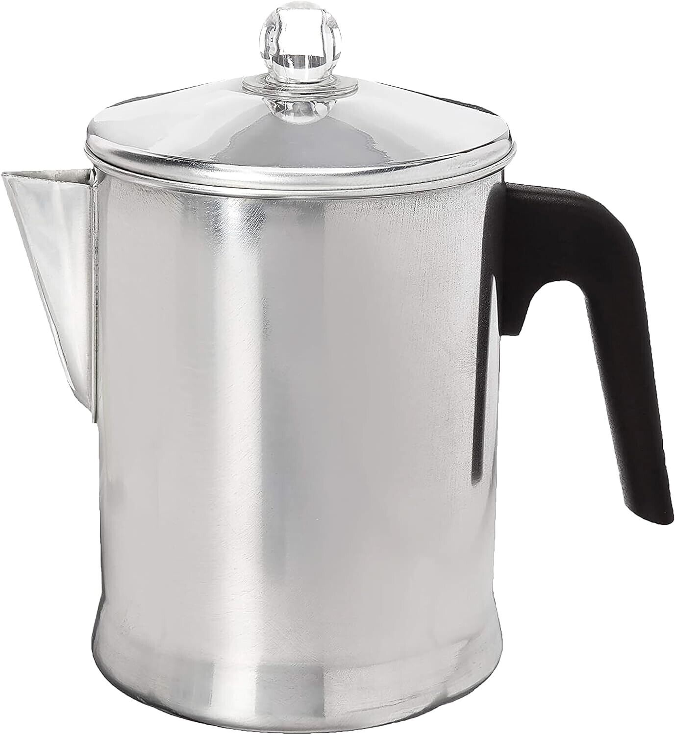 Heavy Duty Stove Top Percolator Coffee Pot Maker Aluminum Steel 9-Cup.