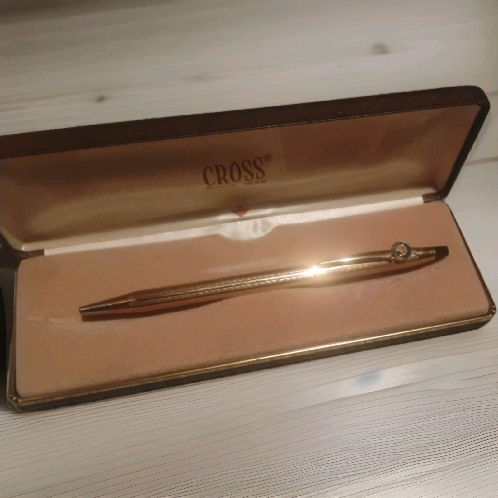 Cross 1/20 10kt Gold filled twist ballpoint Pen Made in USA Engraved Bob Becker