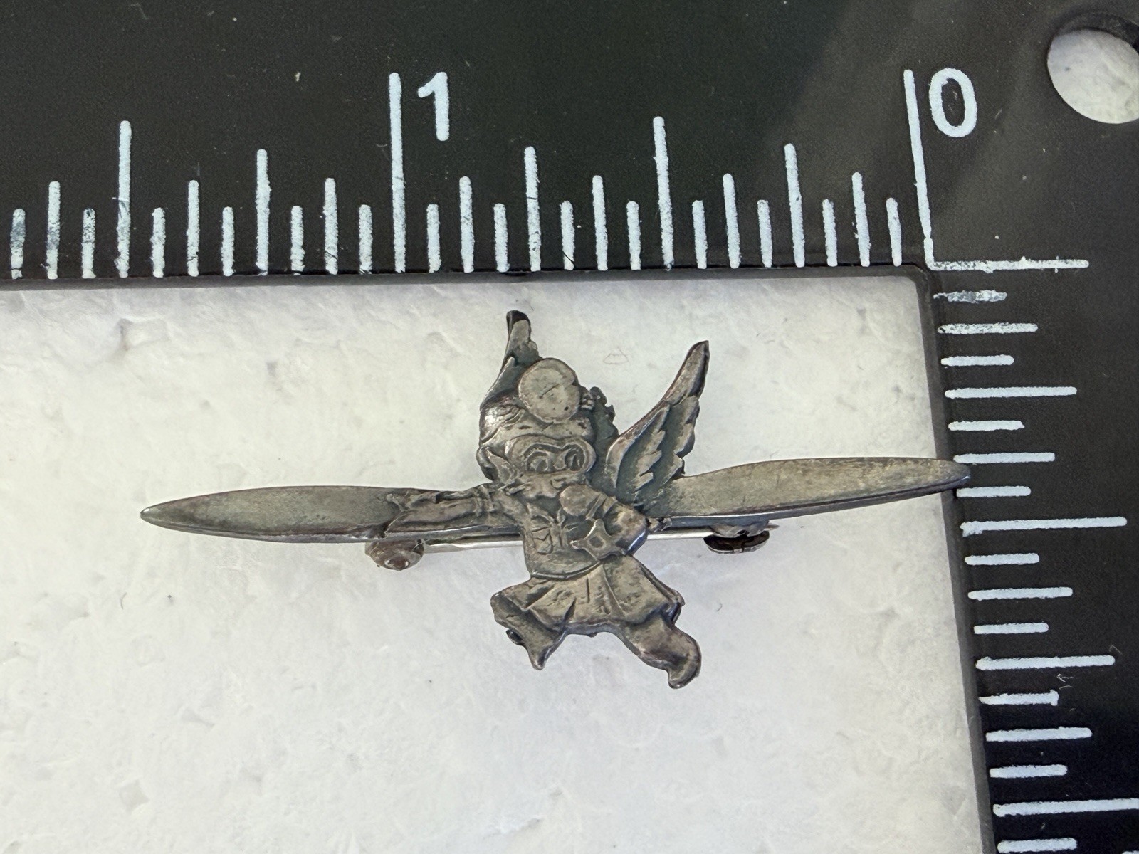 WWII WASP Fifinella Pin Vintage Gremlin Female Pilot Propeller Wing 1.5 \