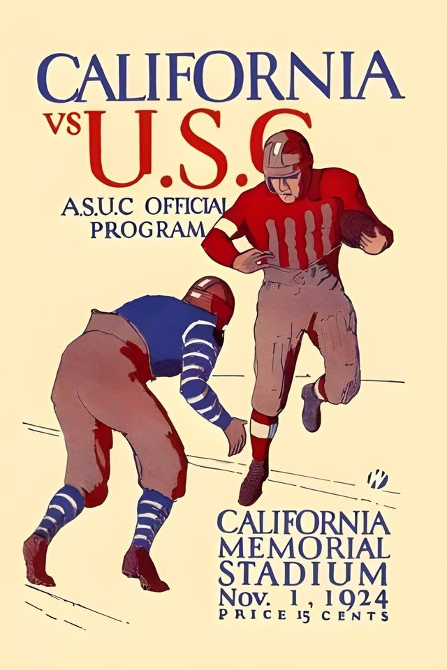 🏈 California vs. USC 1924 Football Poster - 24x36”