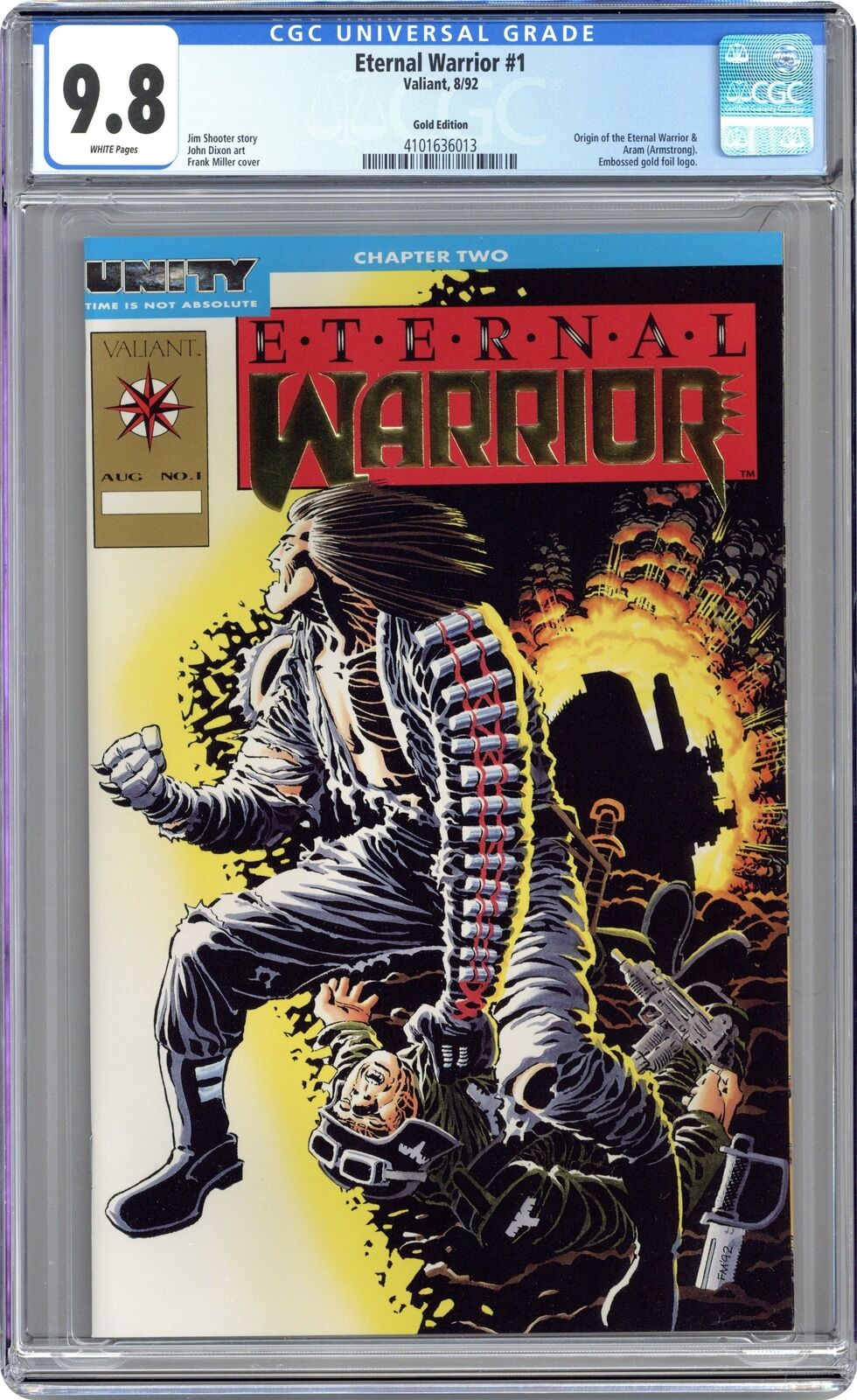 Eternal Warrior #1 Gold Embossed Variant CGC 9.8 1992 4101636013